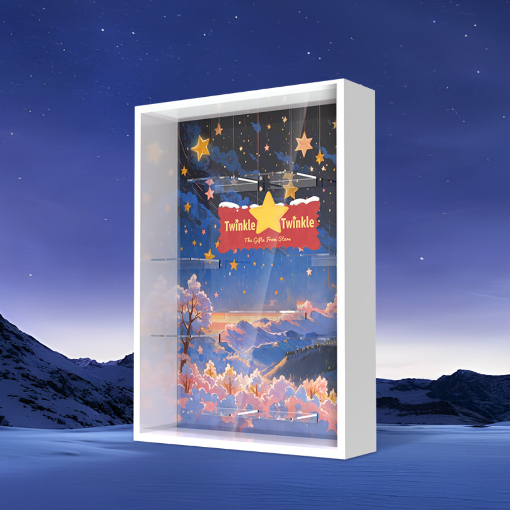 White Acrylic Display Frame for POP MART® Twinkle Twinkle "The Gifts From Stars Series Figures" (Model Not Included)