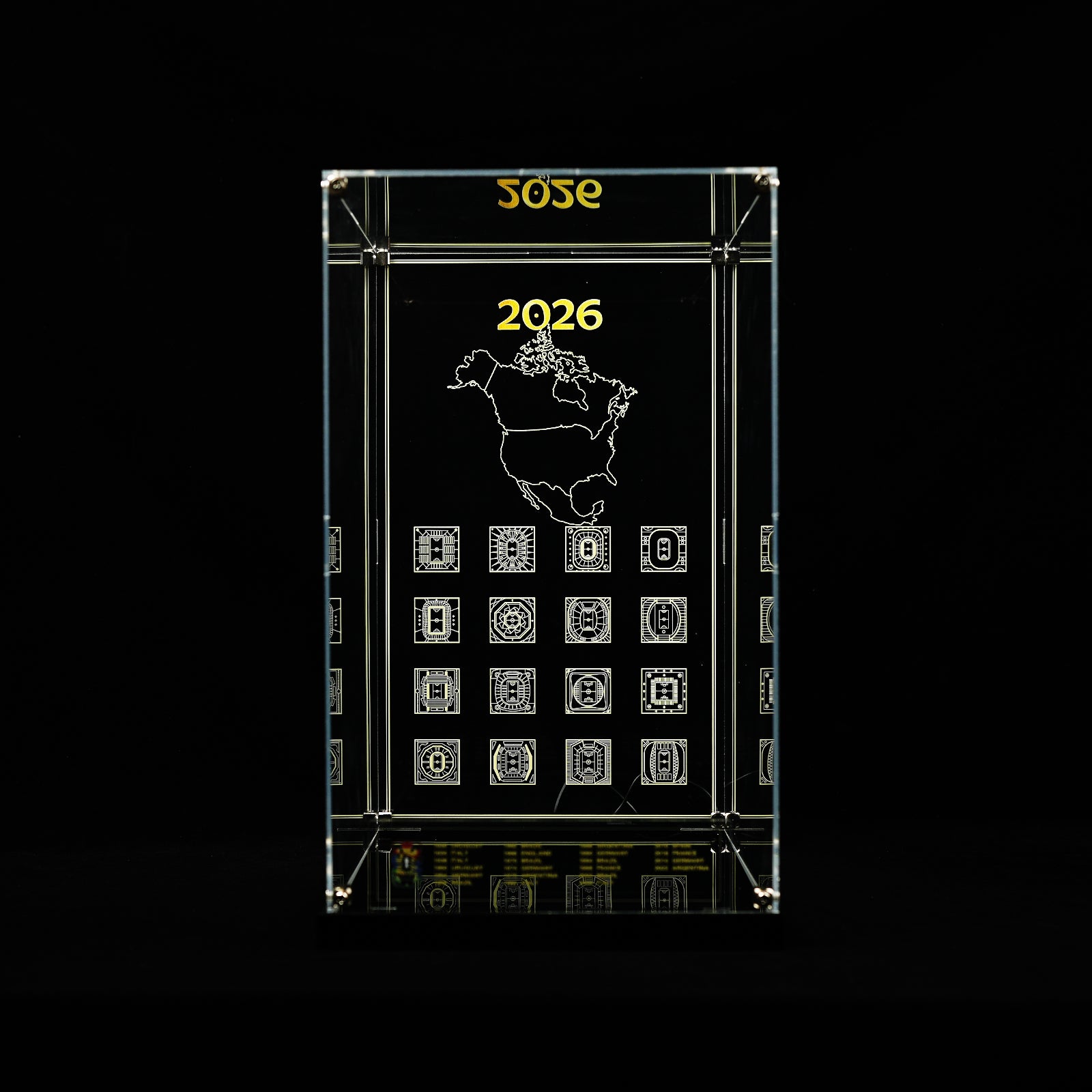 LED Light Acrylic Display Case for LEGO® Editions 43020 FIFA World Cup™ Official Trophy (LEGO® Set Not Included).