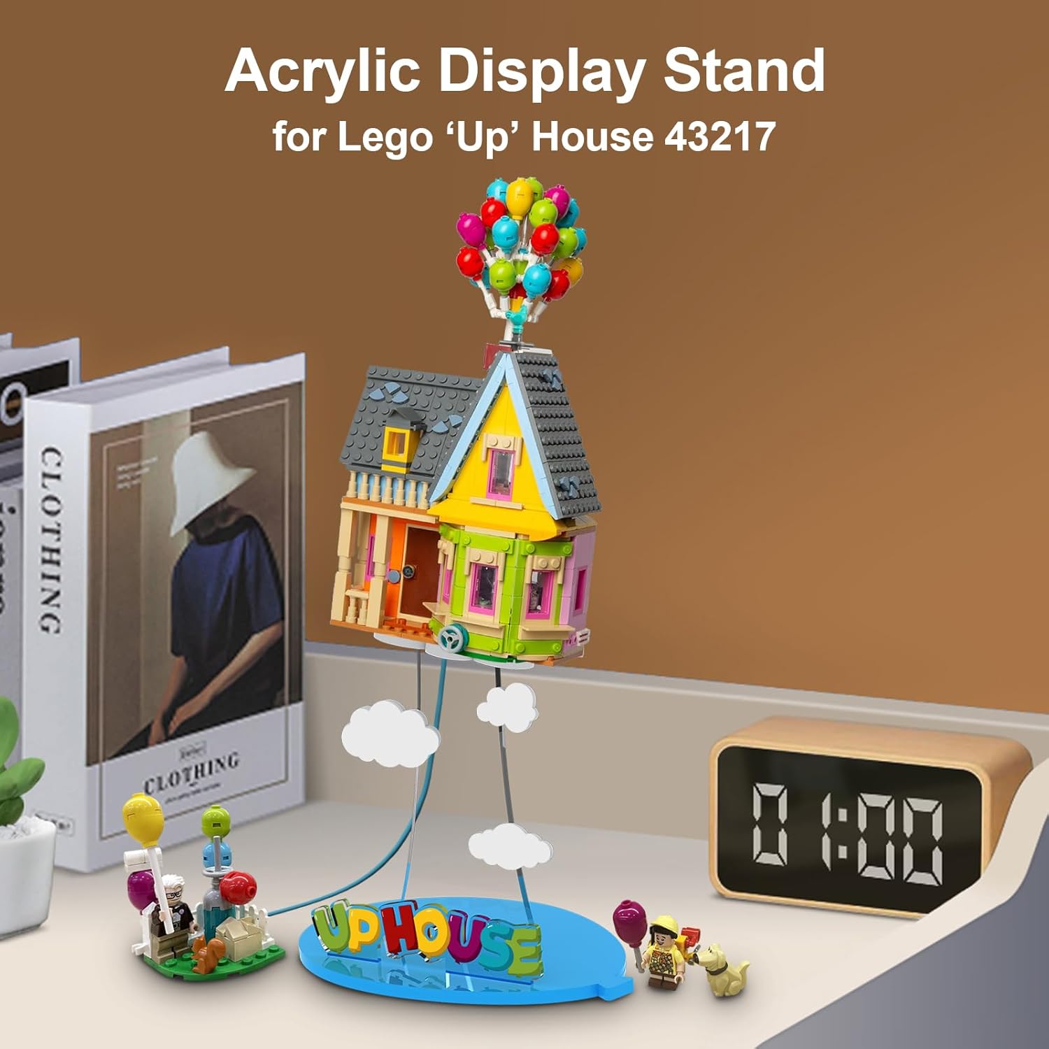 Nookbricks Acrylic Display Stand for Lego Disney Up House Building Toy Set, Display Bracket Compatible with Lego 43217