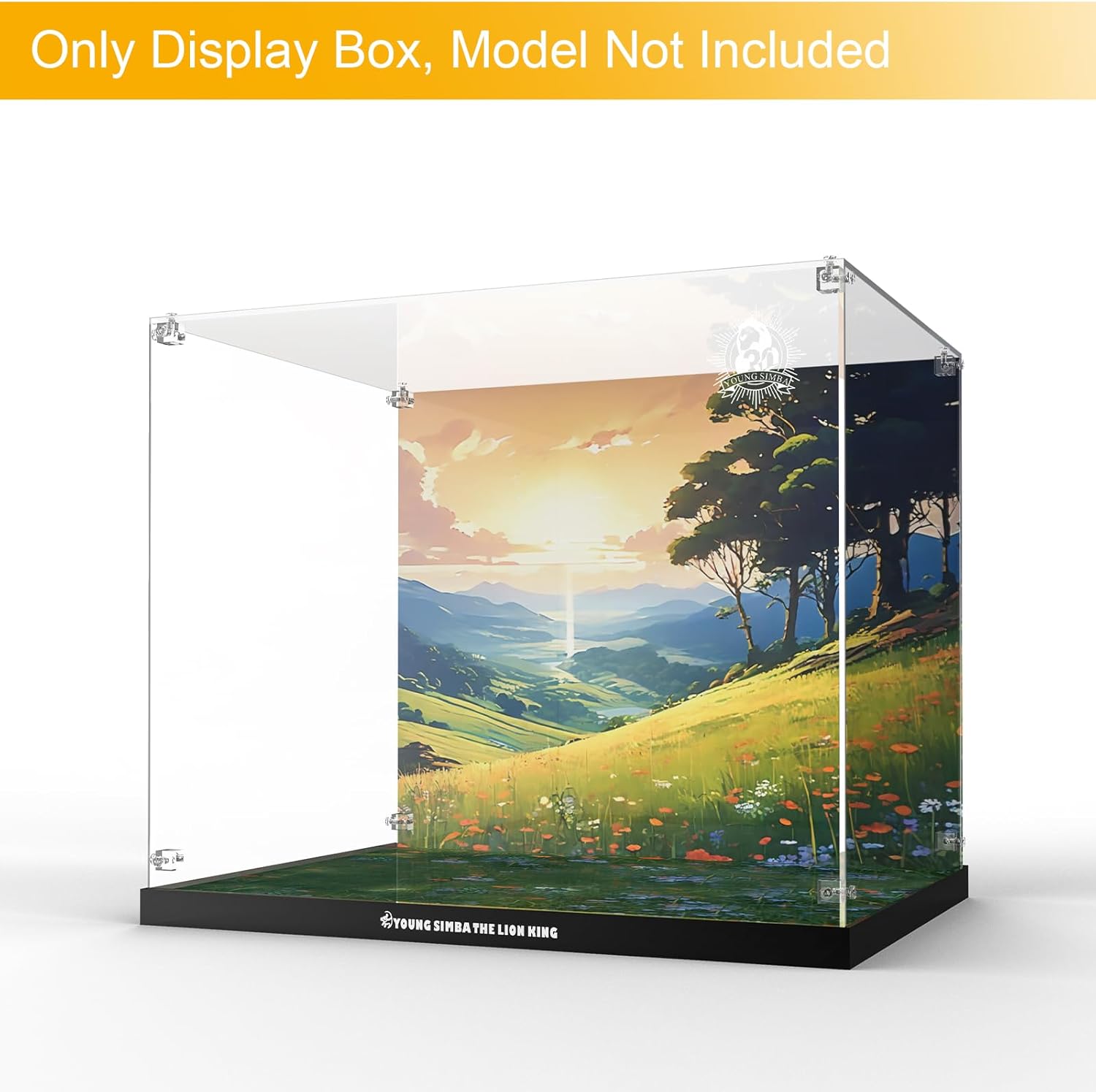 Acrylic Display Case for Lego Disney 43247 Young Simba the Lion King (Lego set Not Included)