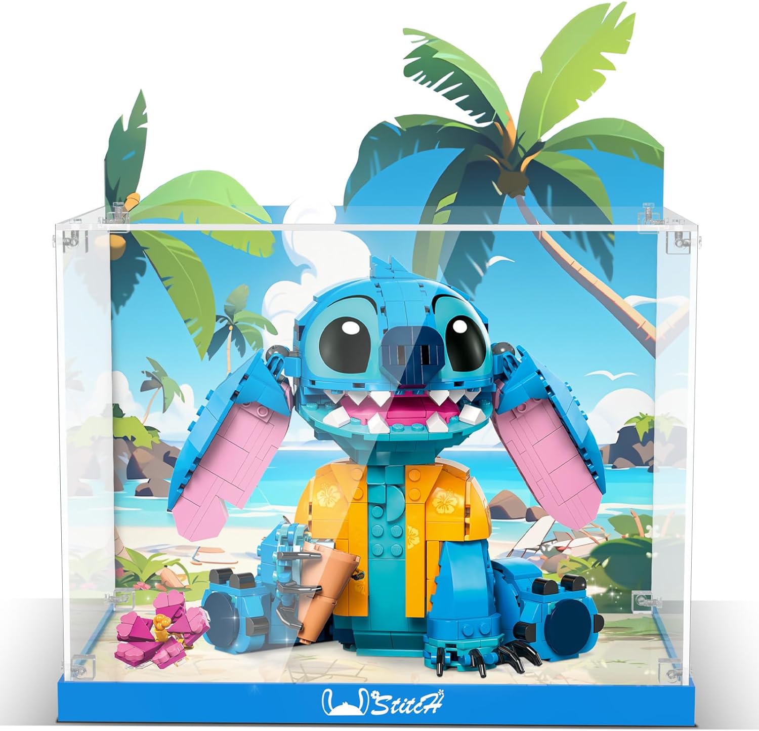 Acrylic Display Case for Lego Disney 43249 Stitch (Lego set not included).