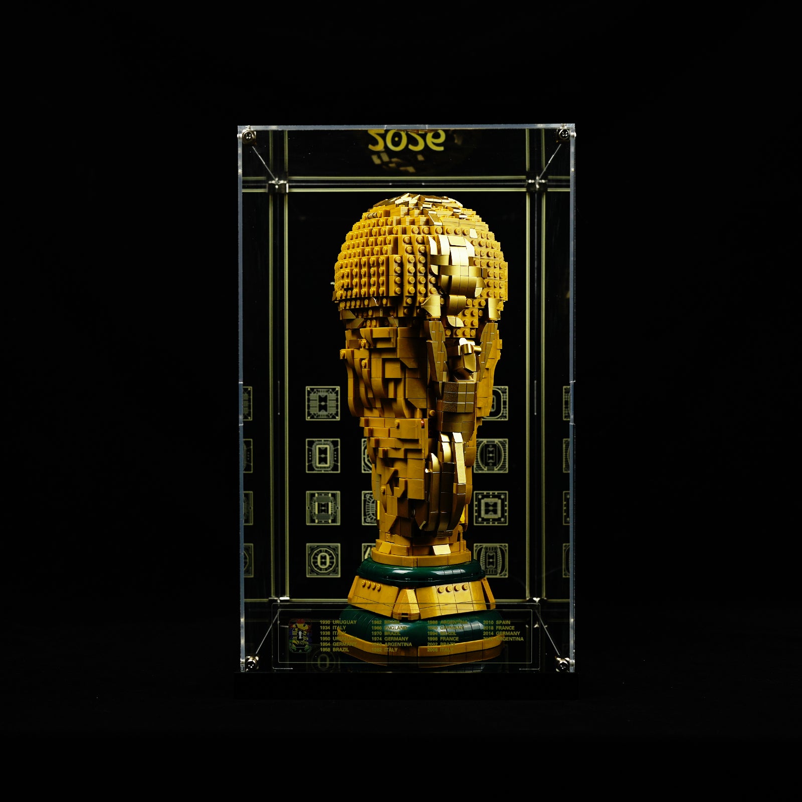 LED Light Acrylic Display Case for LEGO® Editions 43020 FIFA World Cup™ Official Trophy (LEGO® Set Not Included).