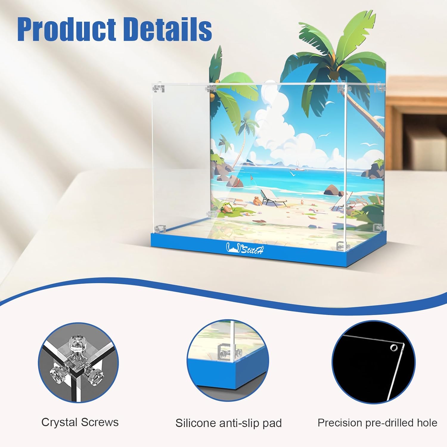 Acrylic Display Case for Lego Disney 43249 Stitch (Lego set not included).