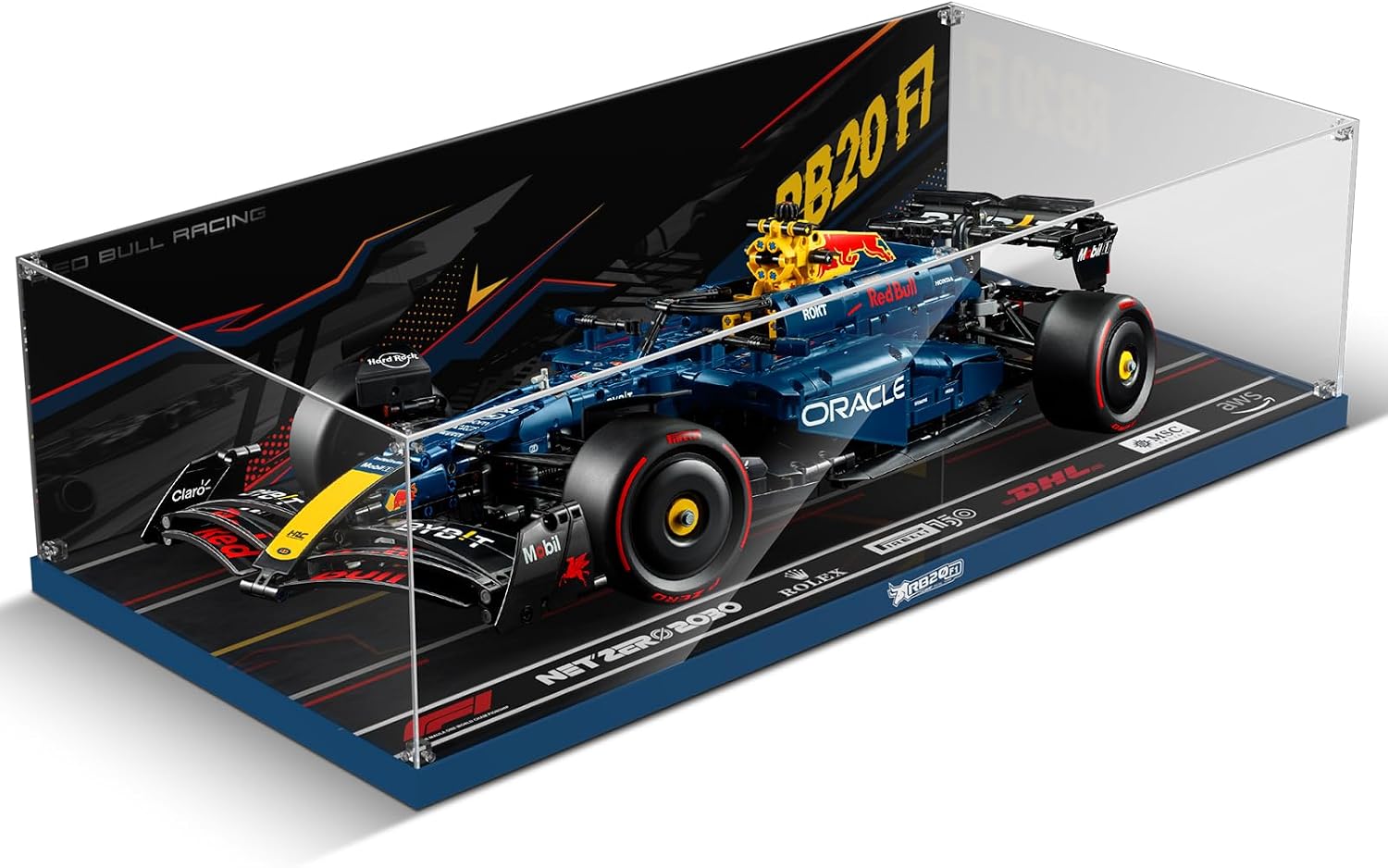 Acrylic Display Case for LEGO® Technic™ 42206 Oracle Red Bull Racing RB20 F1 Car (LEGO® Set Not Included).