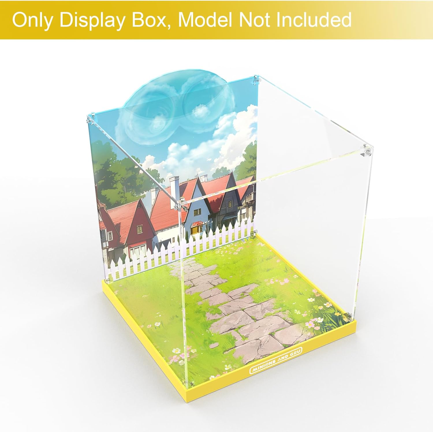 Acrylic Display Case for Lego Despicable Me 4 Minions and Gru's Family Mansion - Display Box Compatible with Lego 75583 Minions Toy House and Tree Playset