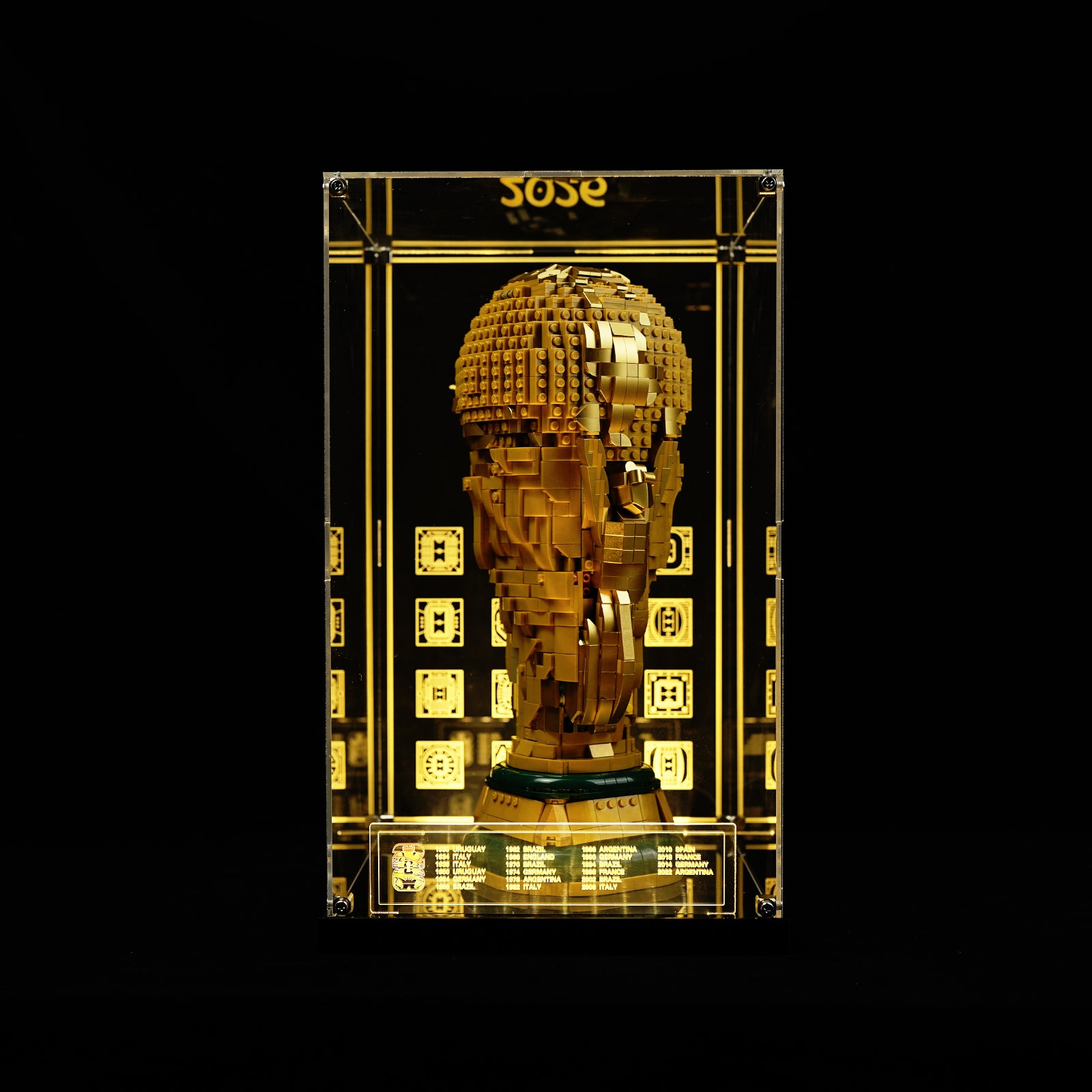 LED Light Acrylic Display Case for LEGO® Editions 43020 FIFA World Cup™ Official Trophy (LEGO® Set Not Included).