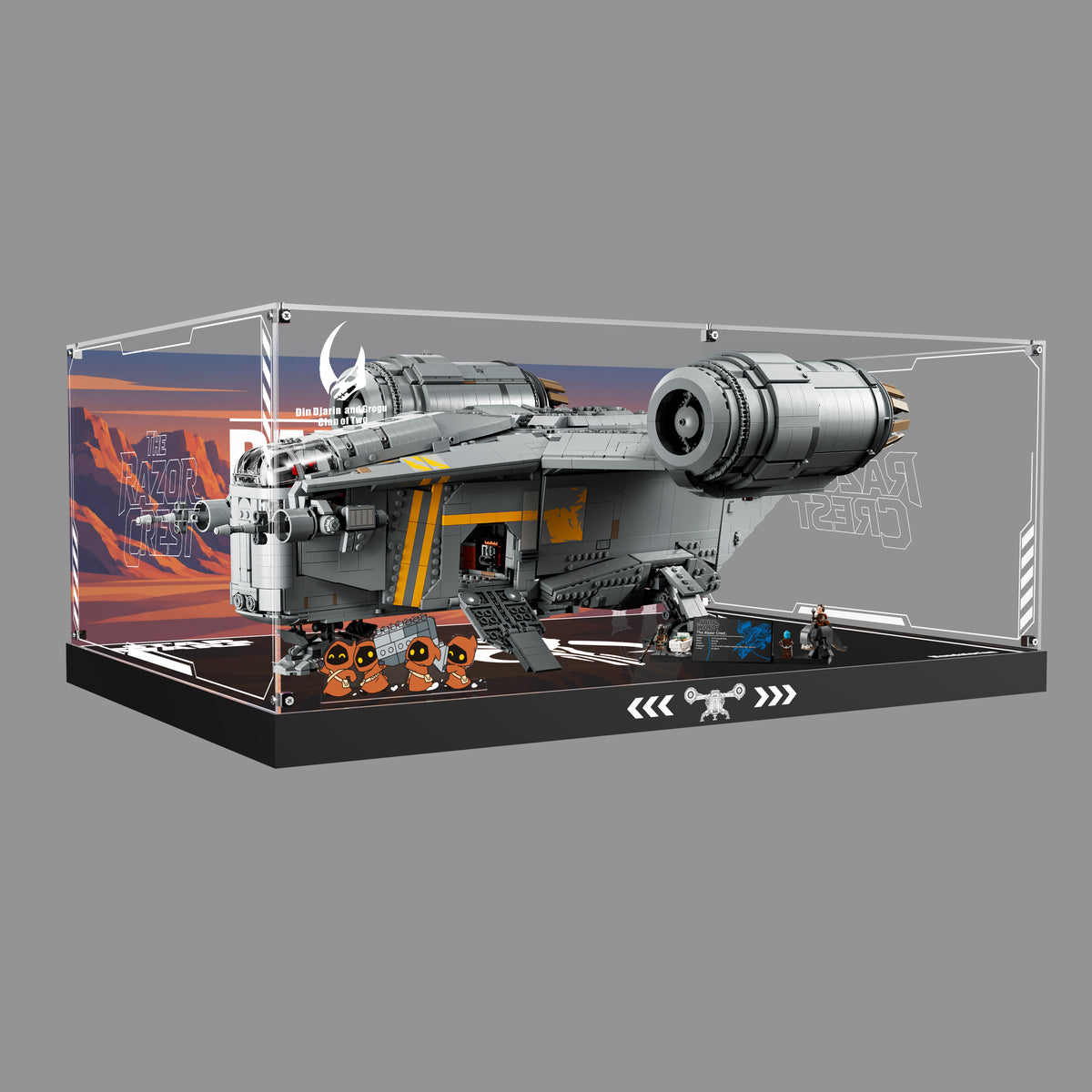 LED Light Acrylic Display Case for  LEGO® Star Wars™ 75331 The Razor Crest™ (LEGO® Set Not Included)