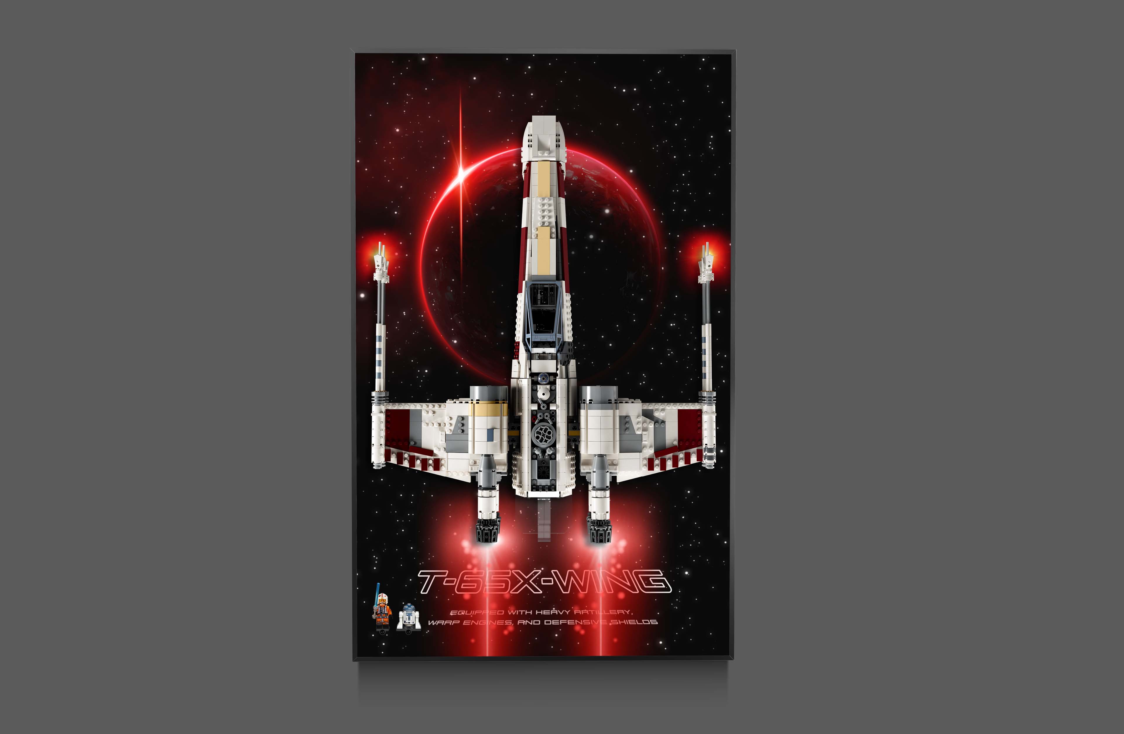 Acrylic Display Wall Mount For LEGO@Star Wars 75355 X-Wing Starfighter™ (LEGO@ Set Not Included)