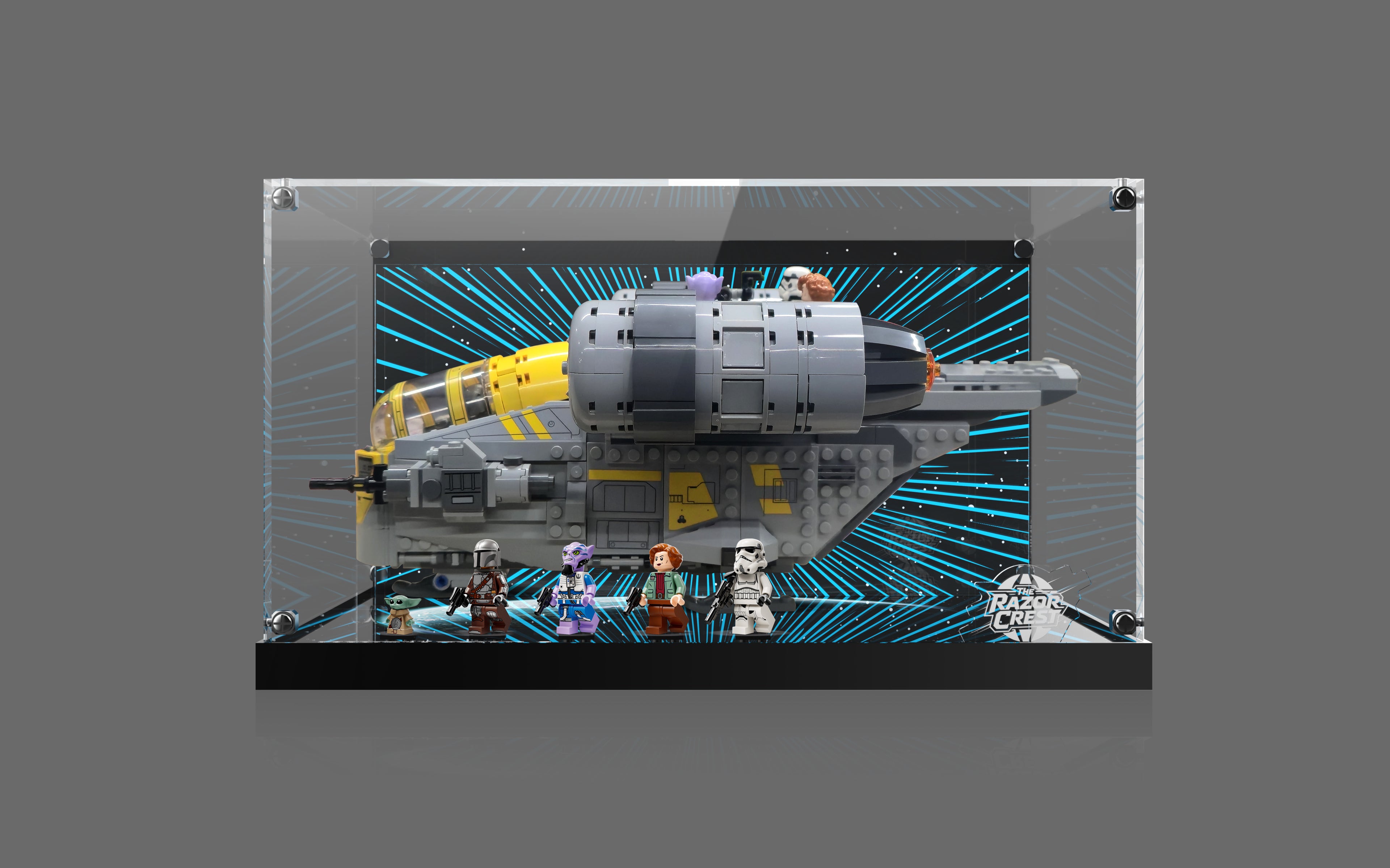 LED Light Acrylic Display Case for LEGO® Star Wars™ 75447 The Razor Crest™ (LEGO® Set NOT Include)