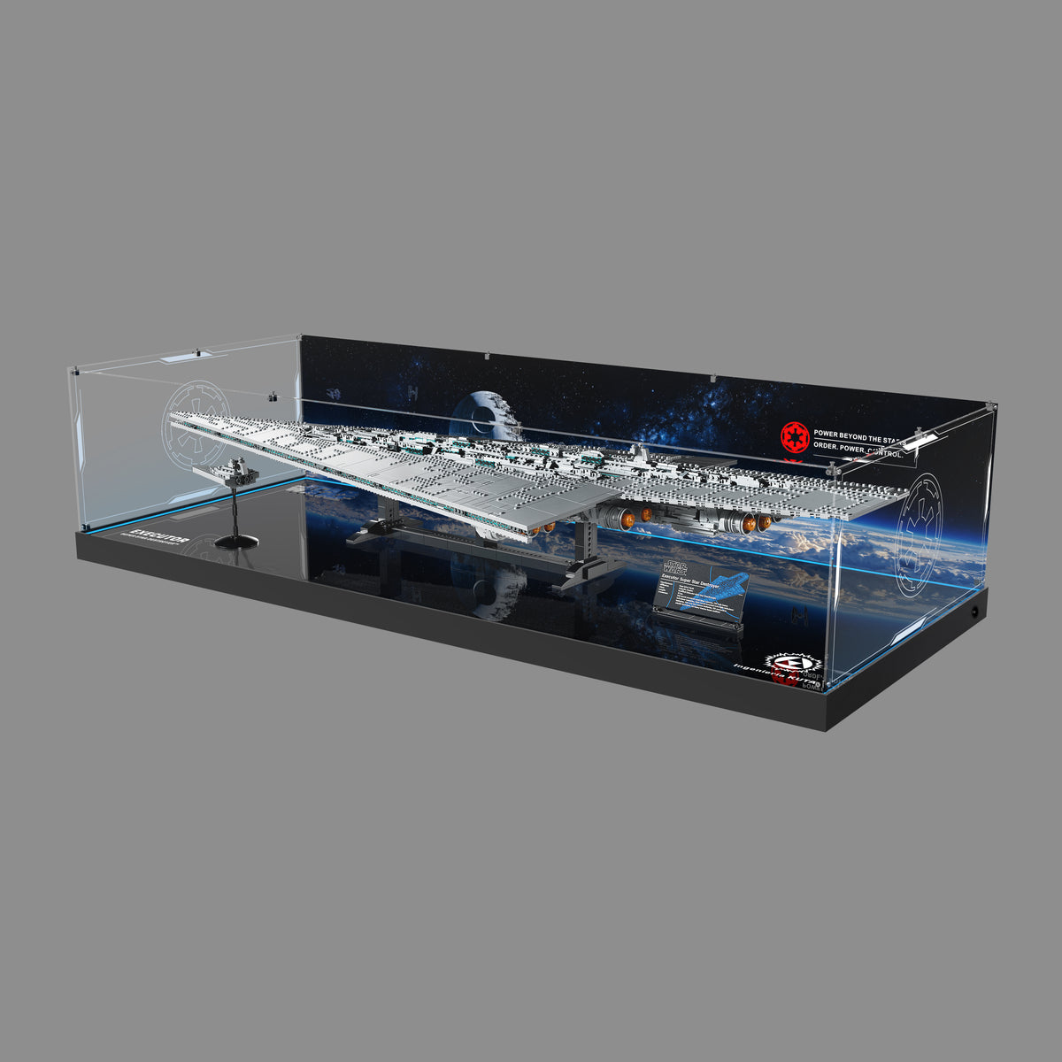 LED Light Acrylic Display Case for LEGO® Star Wars™ 75457 Executor Super Star Destroyer™ (LEGO® Set NOT Included)