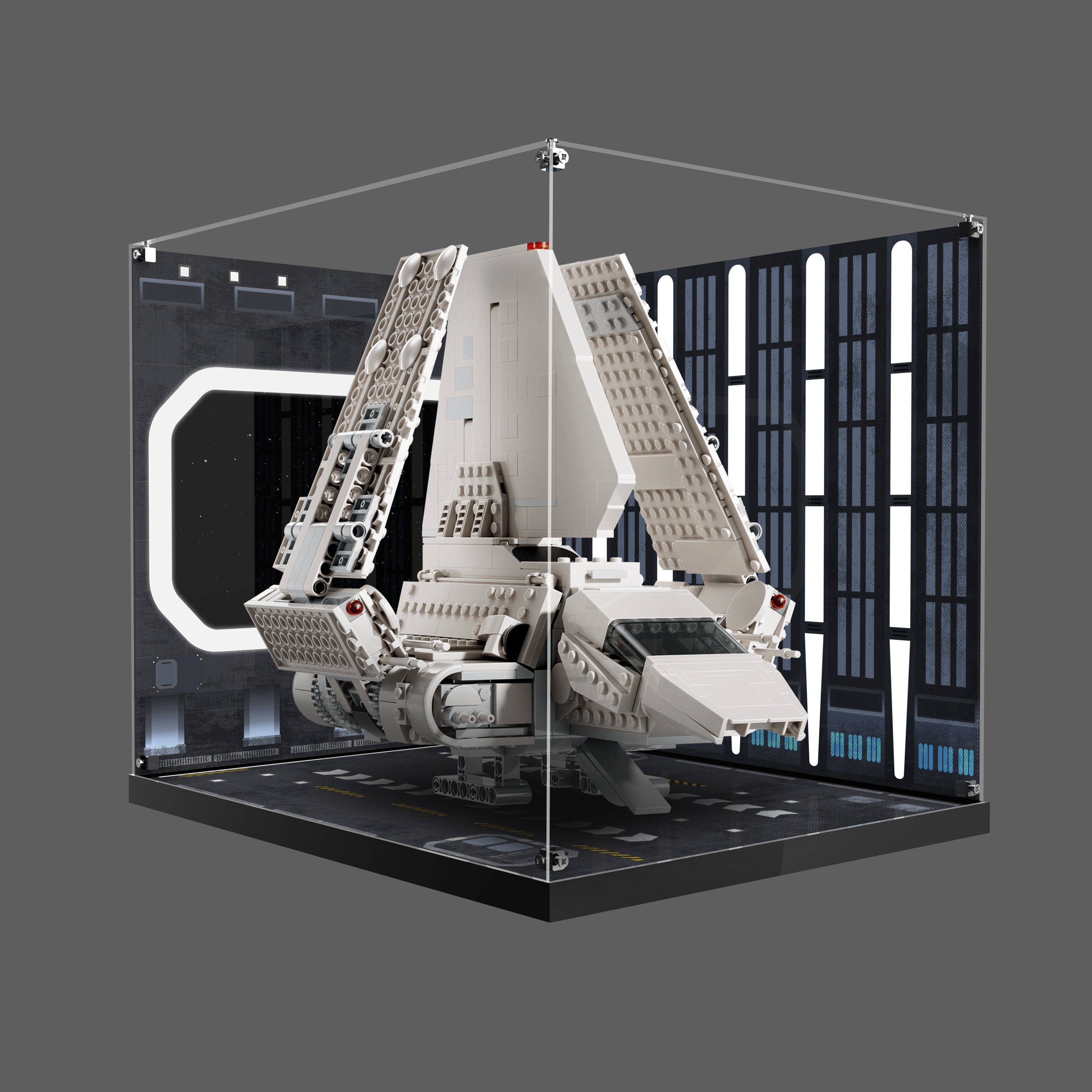 LED Light Acrylic Display Case for LEGO® Star Wars™ 75459 Imperial Lambda-Class Shuttle (LEGO® Set NOT Include)