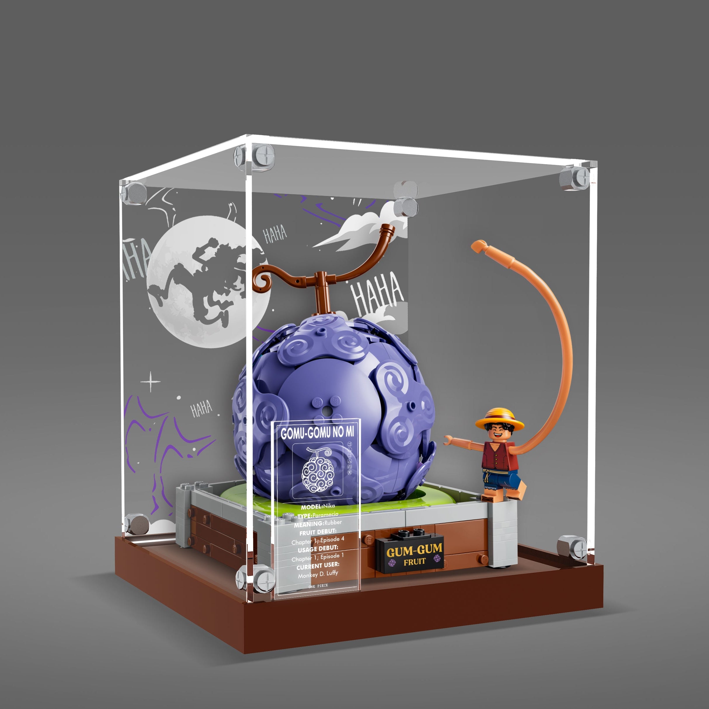 LED Light Acrylic Display Case for LEGO® One Piece 75647 Gum-Gum Fruit (LEGO® Set NOT Include)
