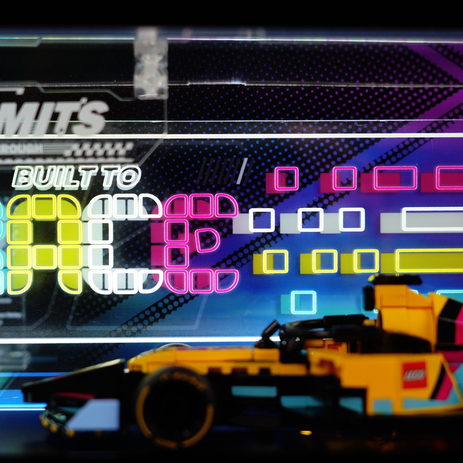 LED Light Acrylic Display Case for LEGO® Speed Champions 77258 F1 ACADEMY™ Race Car (LEGO® Set Not Included)