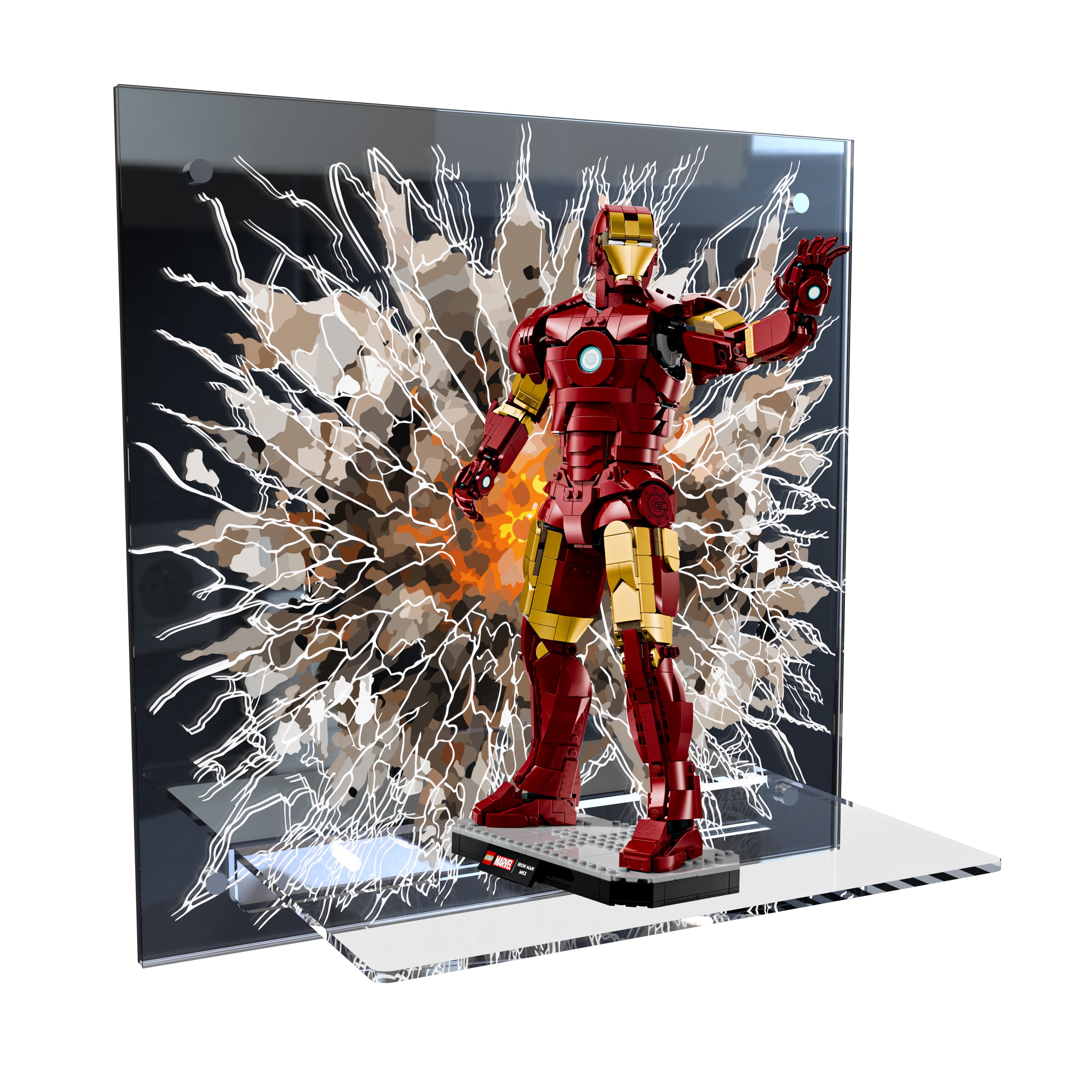 Mirror Acrylic Wall Mount for LEGO® Spider-Man & Superhero Figures | Compatible with 76346 & More (LEGO® Set NOT Included)
