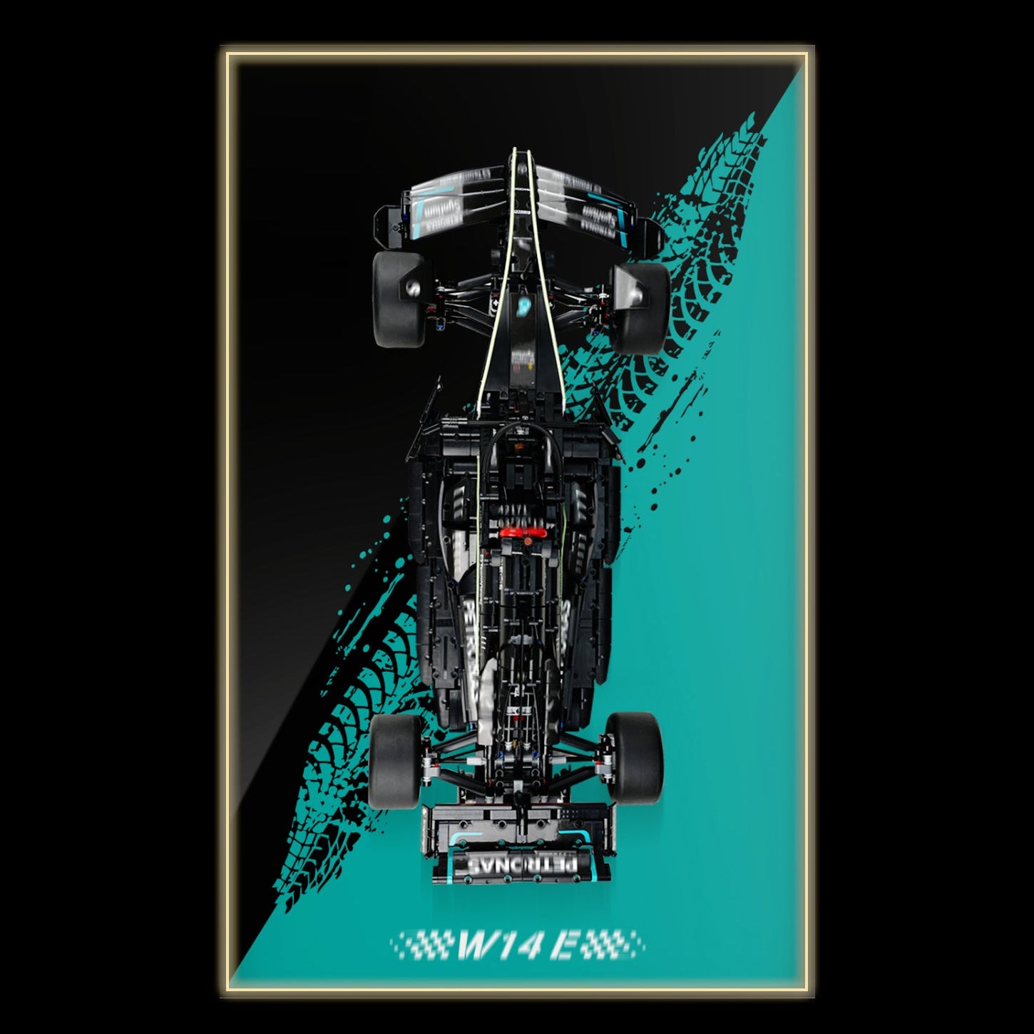 LED Light acrylic Display Wall Mount for LEGO® 42171 Technic W14 E Performance F1 Car (LEGO® Set NOT Include)