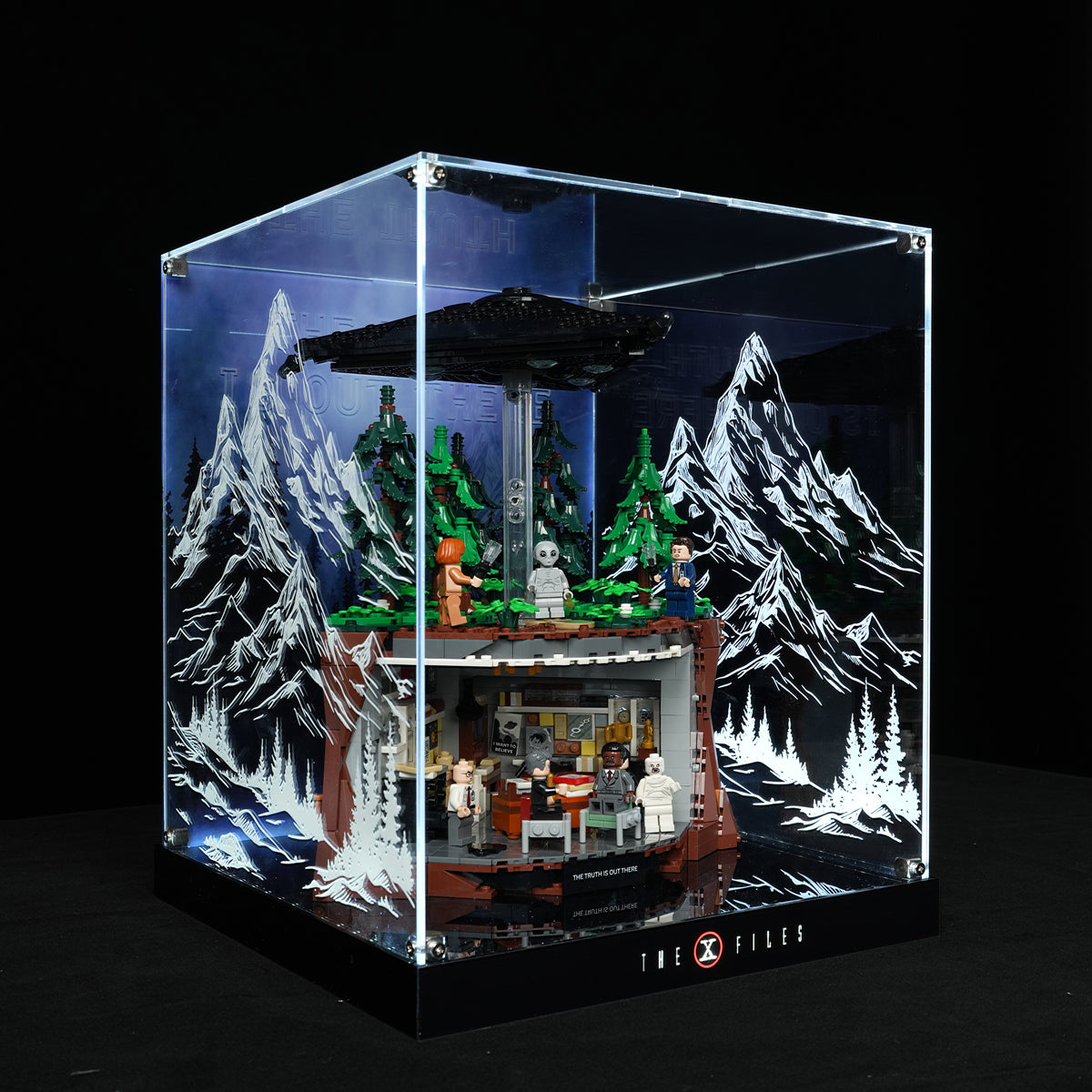 LED Light Acrylic Display Case for Ideas 21369 The X-Files (LEGO® Set Not Included)