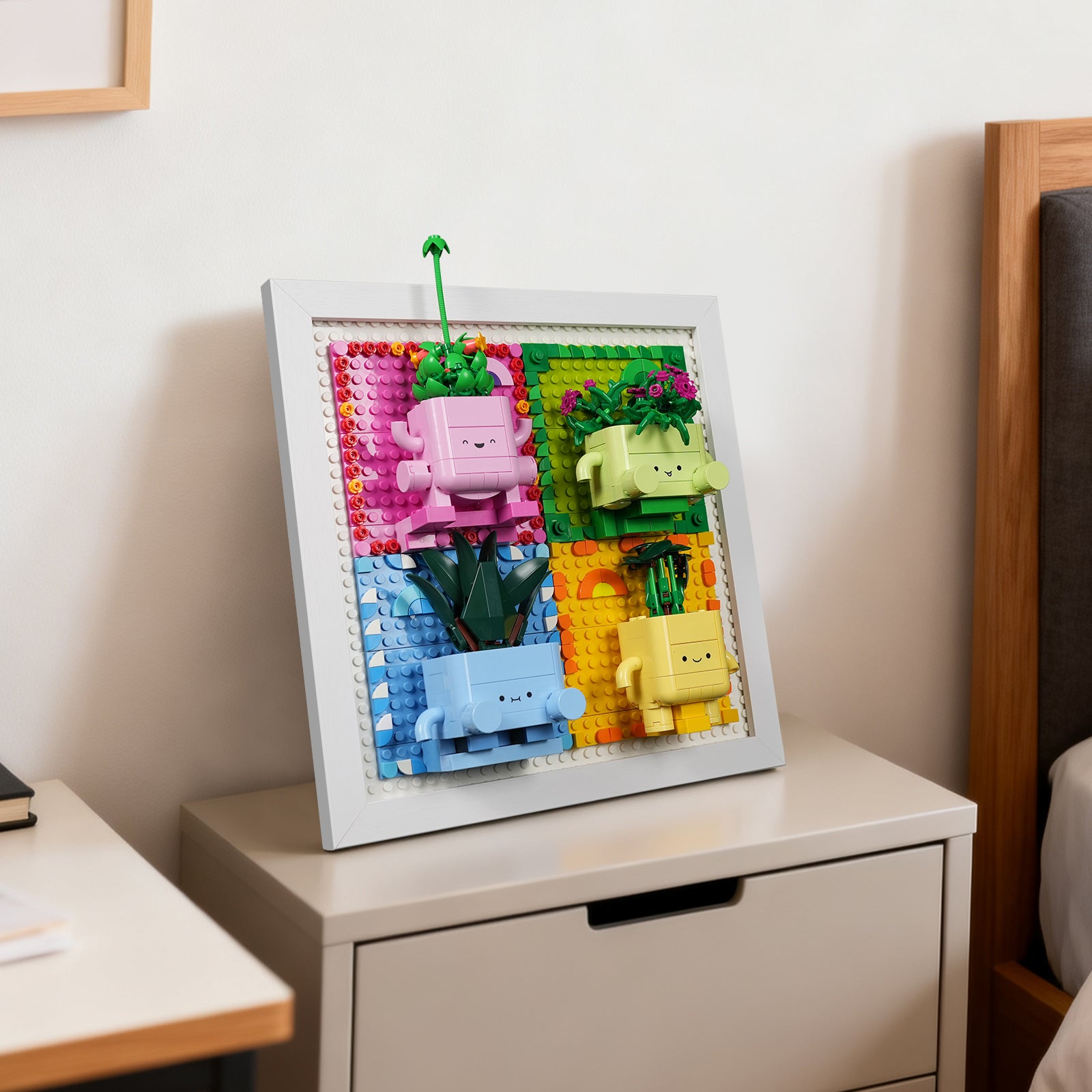Display Wall Mount for LEGO® Botanicals 10349 & 11506 Happy Plants & Rocking Plants (LEGO® Set NOT Include)