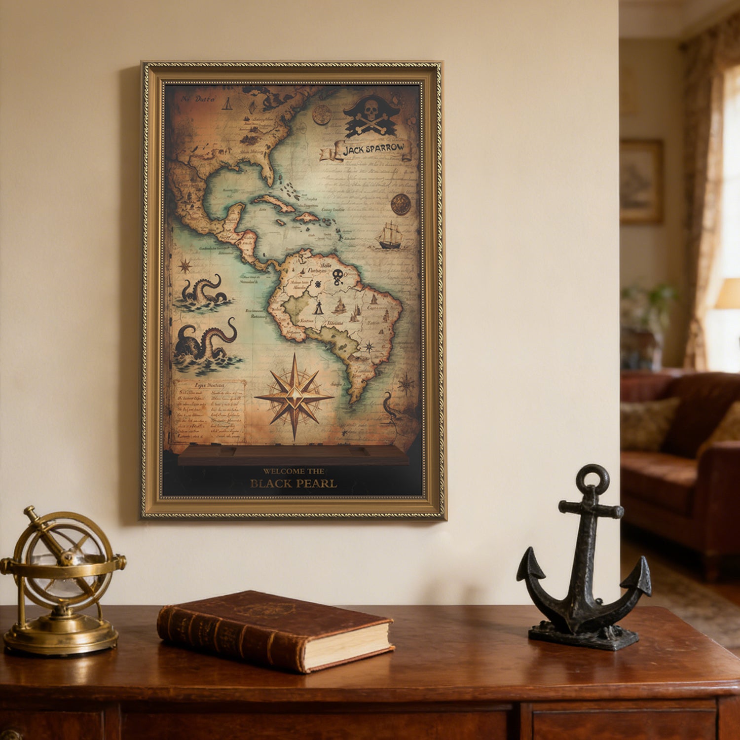 Display Wall Mount for LEGO® Icons 10365 Captain Jack Sparrow's Pirate Ship ( LEGO® Set Not Included)