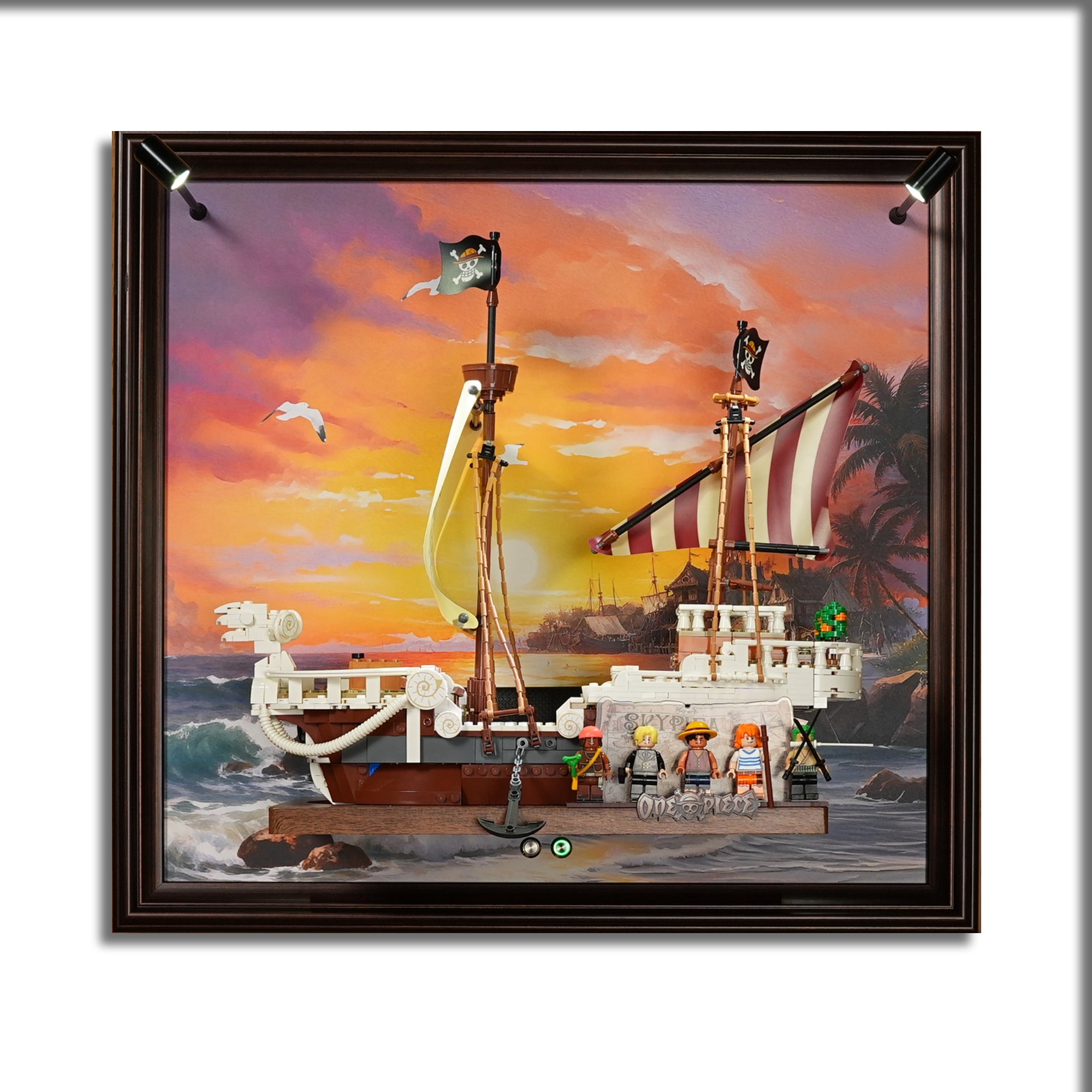 LED Light Display Wall Mount for LEGO® One Piece 75639 The Going Merry Pirate Ship (LEGO® Set NOT Include)