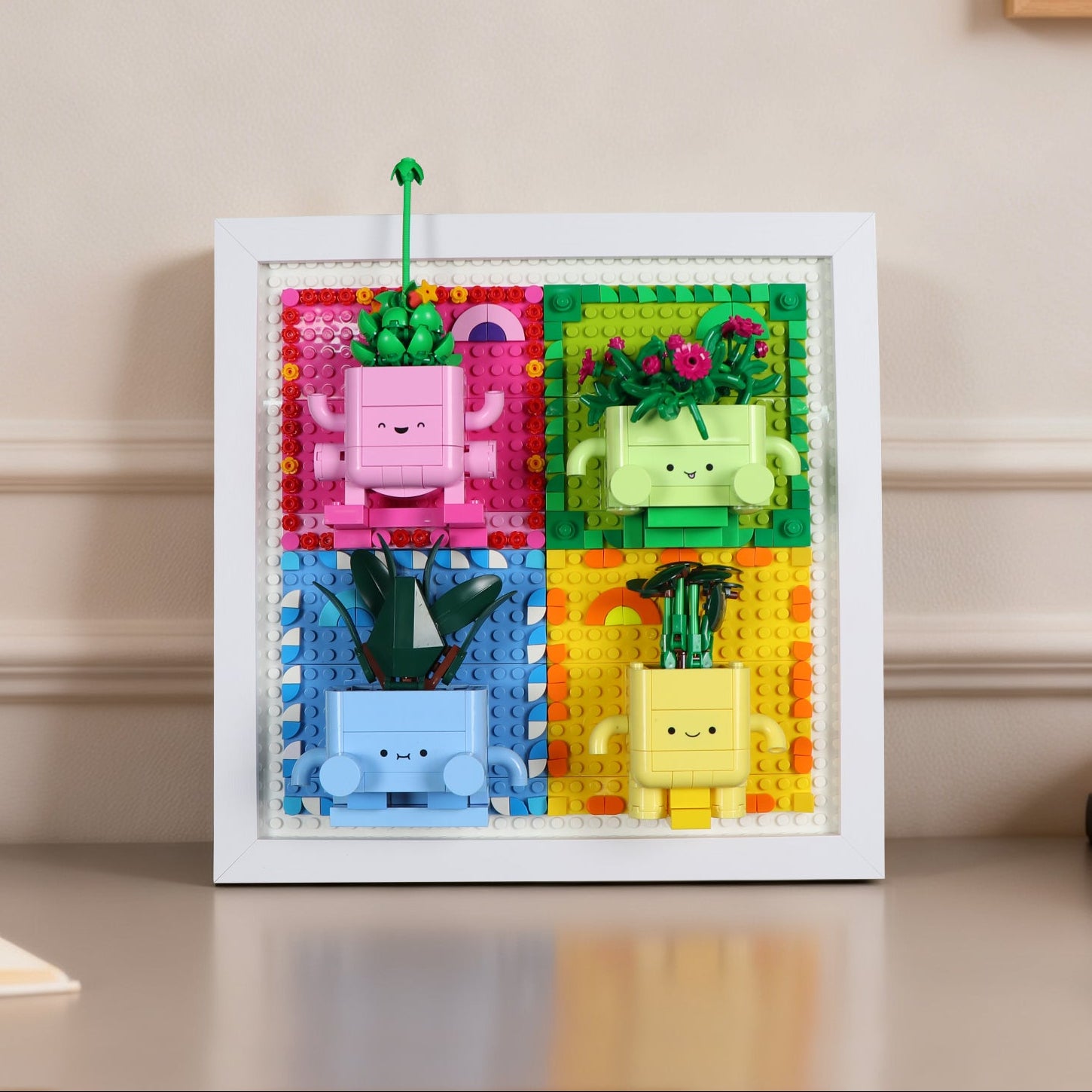 Display Wall Mount for LEGO® Botanicals 10349 & 11506 Happy Plants & Rocking Plants (LEGO® Set NOT Include)