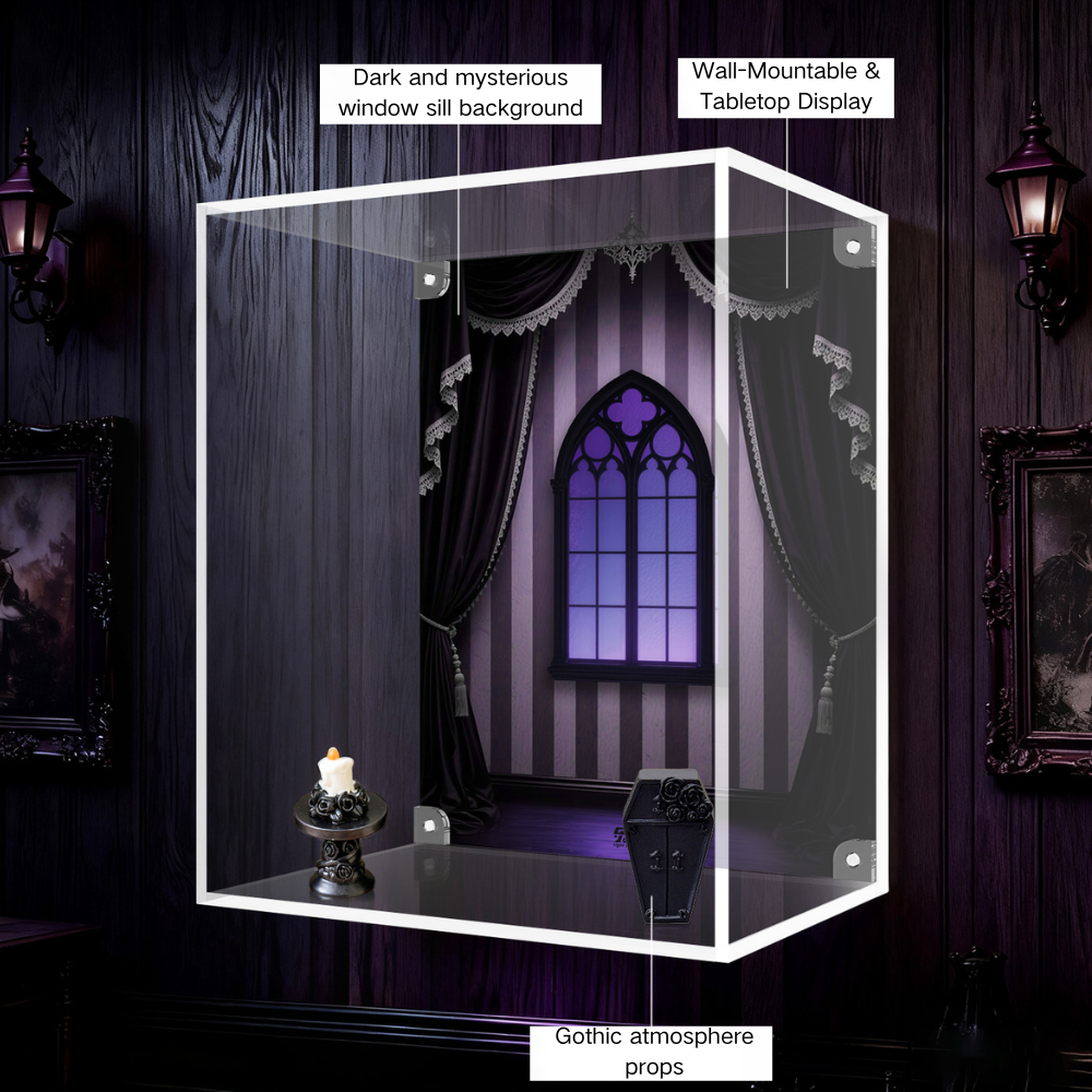 Acrylic Display Case for POP MART® SKULLPANDA “Wednesday Plush “   (Model Not Included)