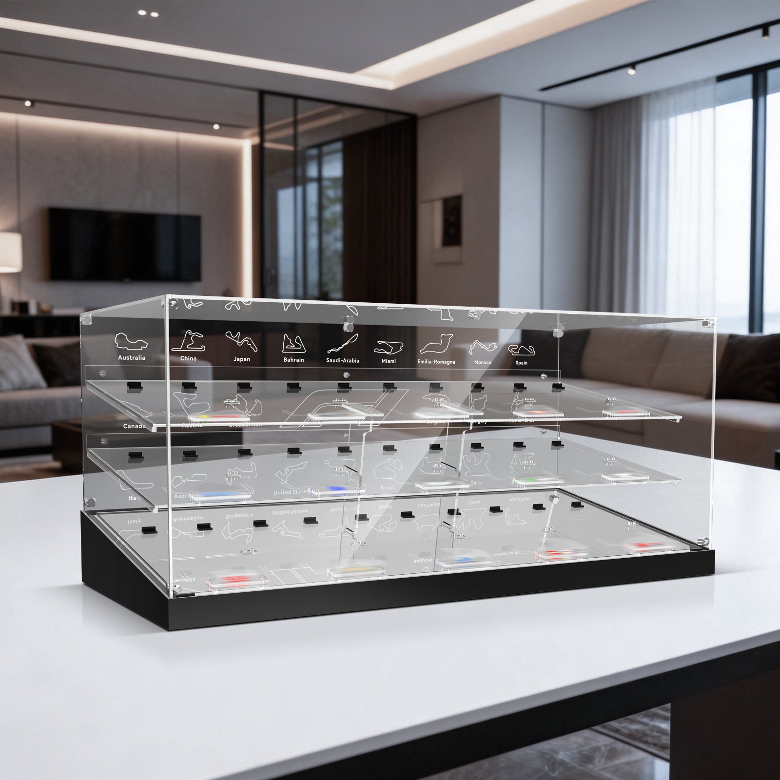 LED Light Acrylic Display Case for LEGO® Speed Champions F1 Car | 15 in 1 (LEGO® Set Not Included).