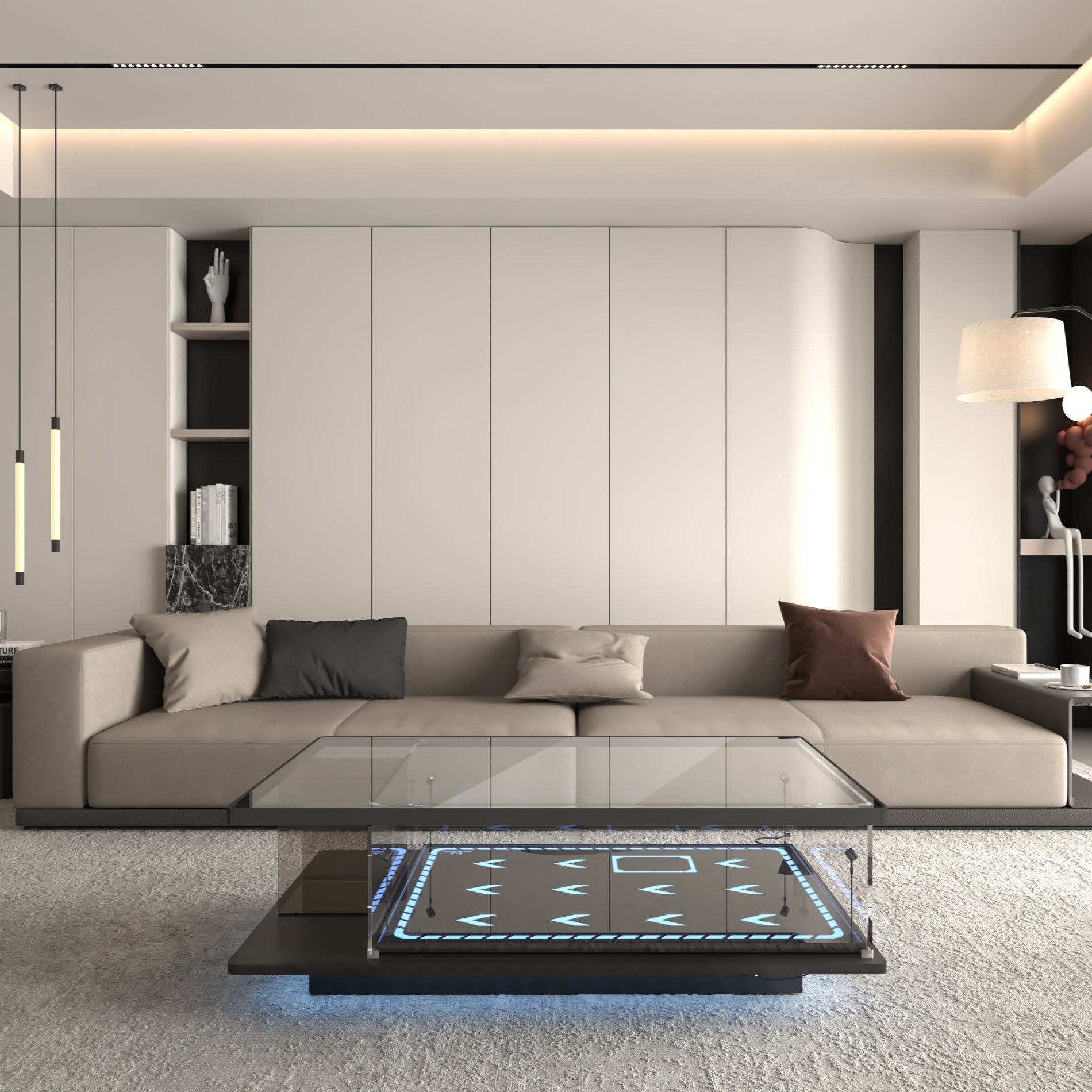 LED Acrylic & Glass Coffee Table - Perfect Display Case for LEGO Star Wars 75192 Millennium Falcon (Model Not Included) Collector's Series