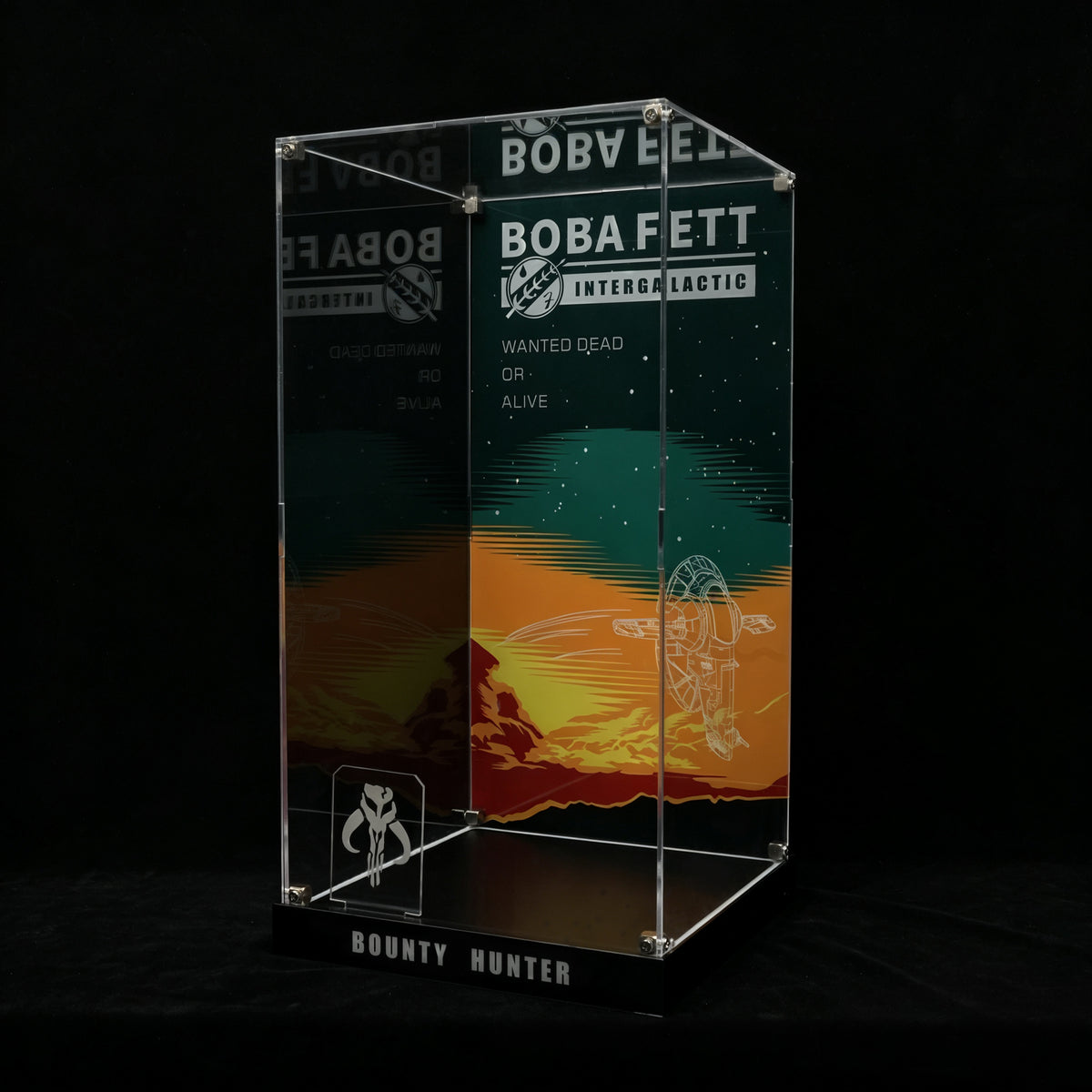 LED Light Acrylic Display Case for LEGO® Star Wars™ 75455 Boba Fett™ (LEGO® Set NOT Included)