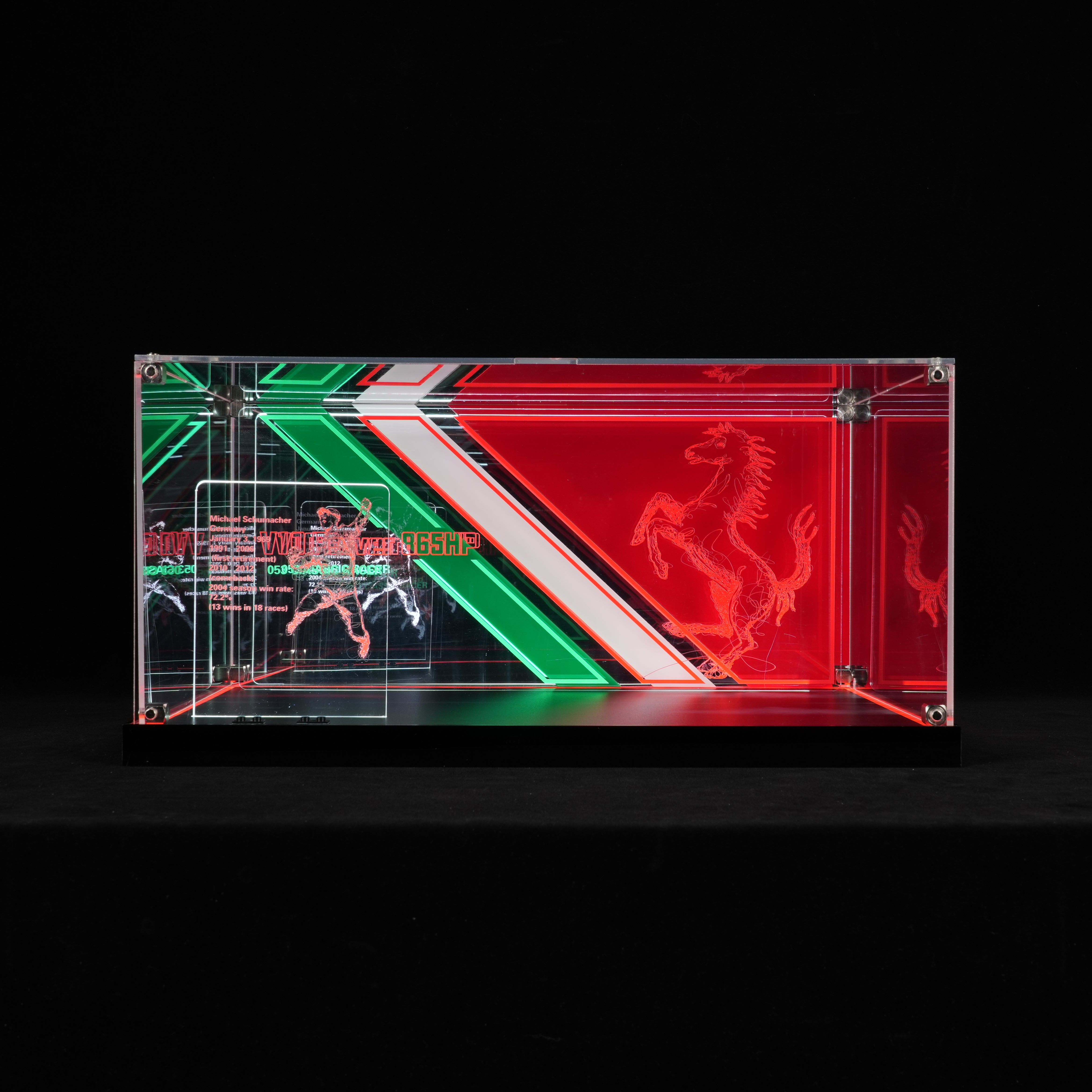 LED Light Acrylic Display Case for LEGO® Icons 11375 Ferrari F2004 F1 Car & Michael Schumacher (LEGO® Set NOT Include)