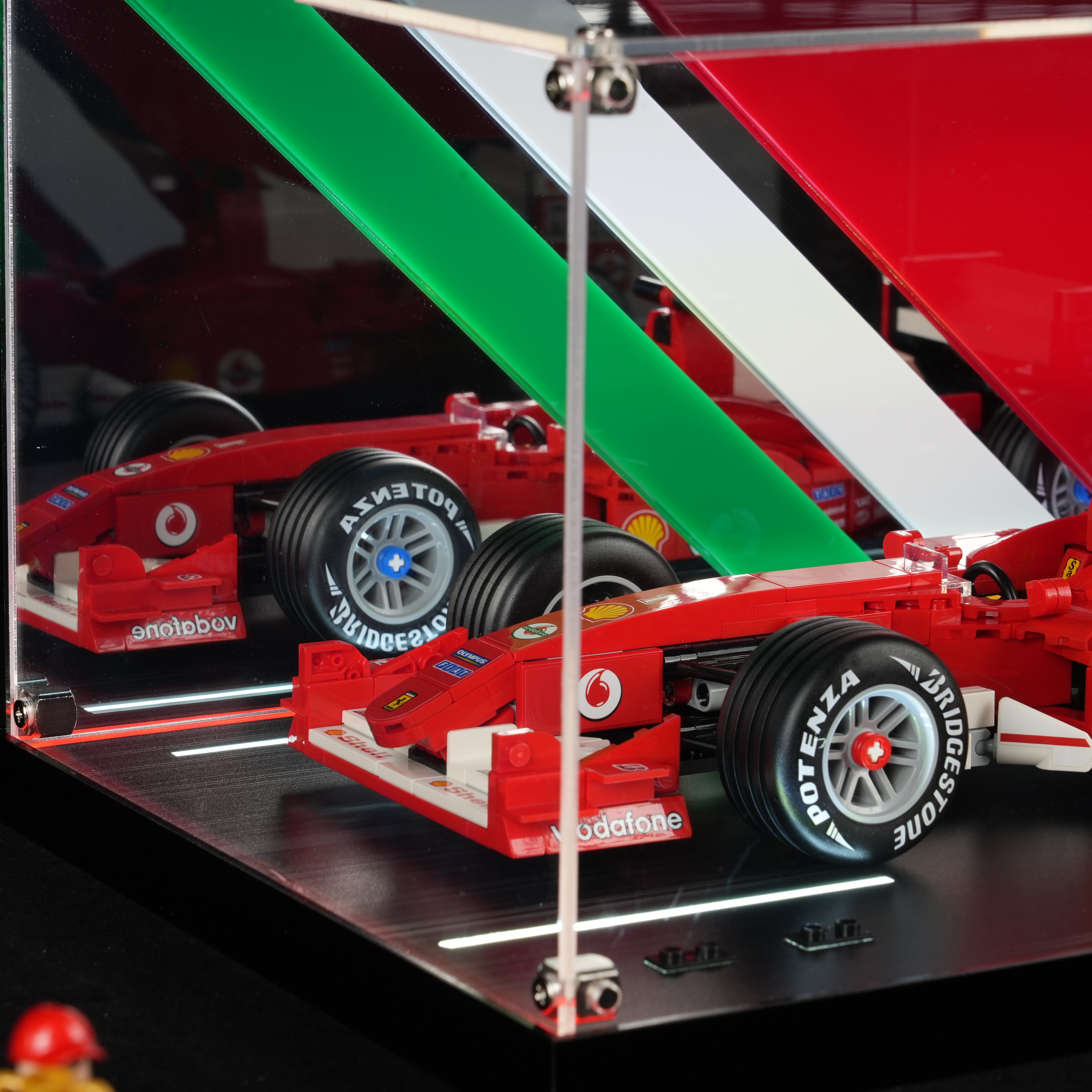LED Light Acrylic Display Case for LEGO® Icons 11375 Ferrari F2004 F1 Car & Michael Schumacher (LEGO® Set NOT Include)