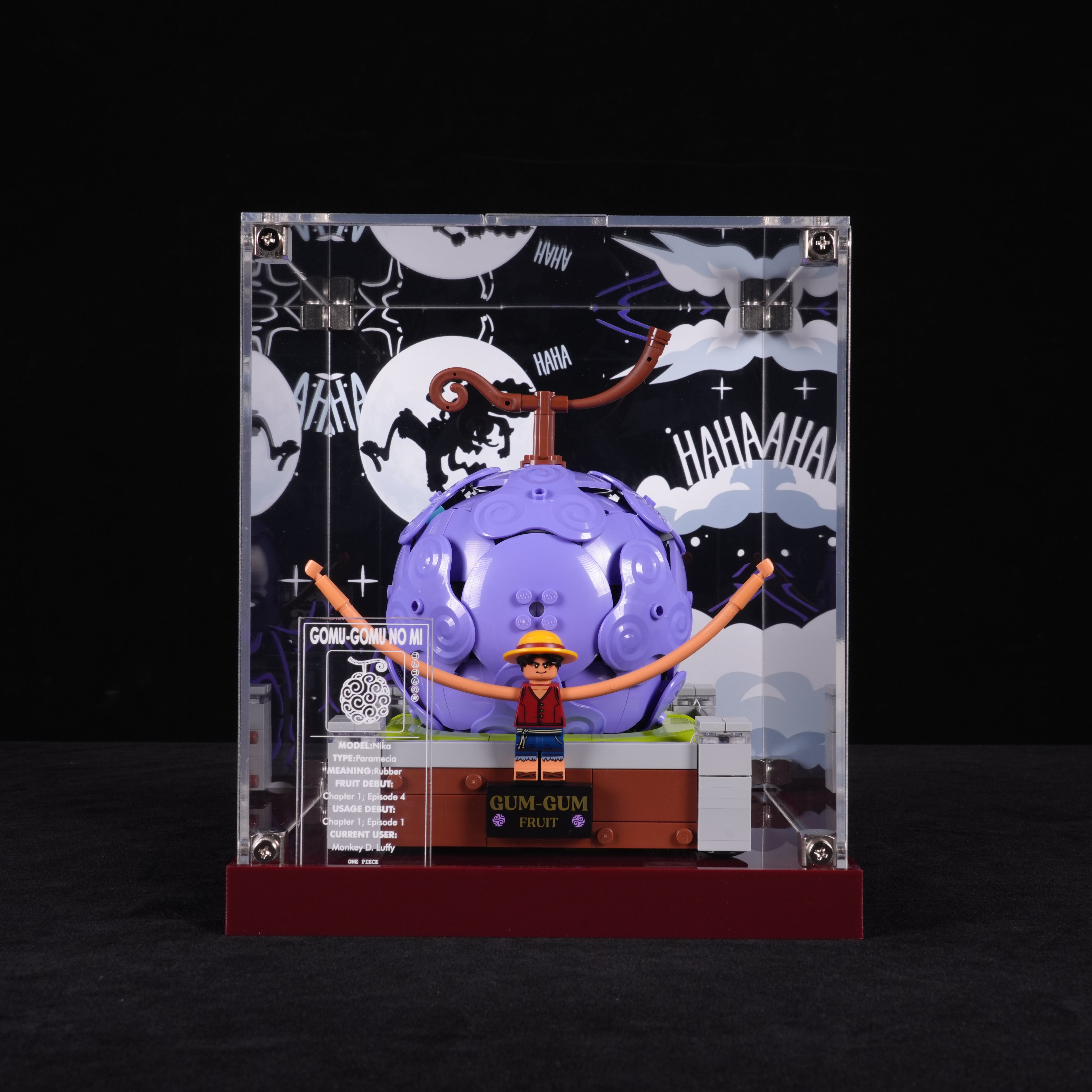 LED Light Acrylic Display Case for LEGO® One Piece 75647 Gum-Gum Fruit (LEGO® Set NOT Include)
