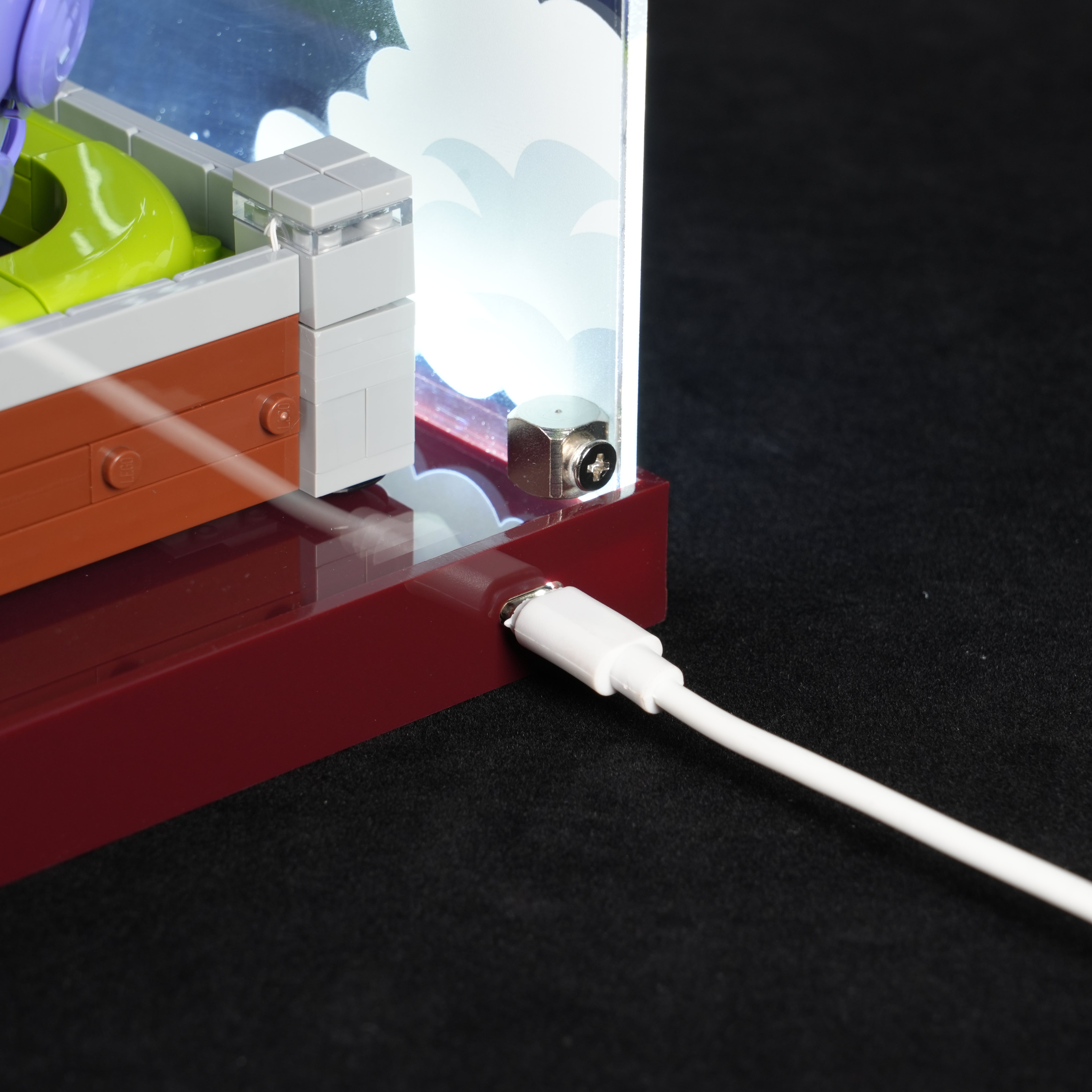 LED Light Acrylic Display Case for LEGO® One Piece 75647 Gum-Gum Fruit (LEGO® Set NOT Include)