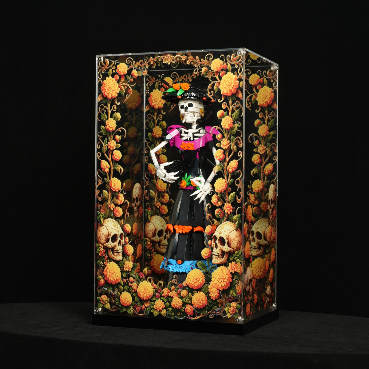 LED Light Acrylic Display Case for LEGO® Ideas 21372 La Catrina (LEGO® Set Not Included)