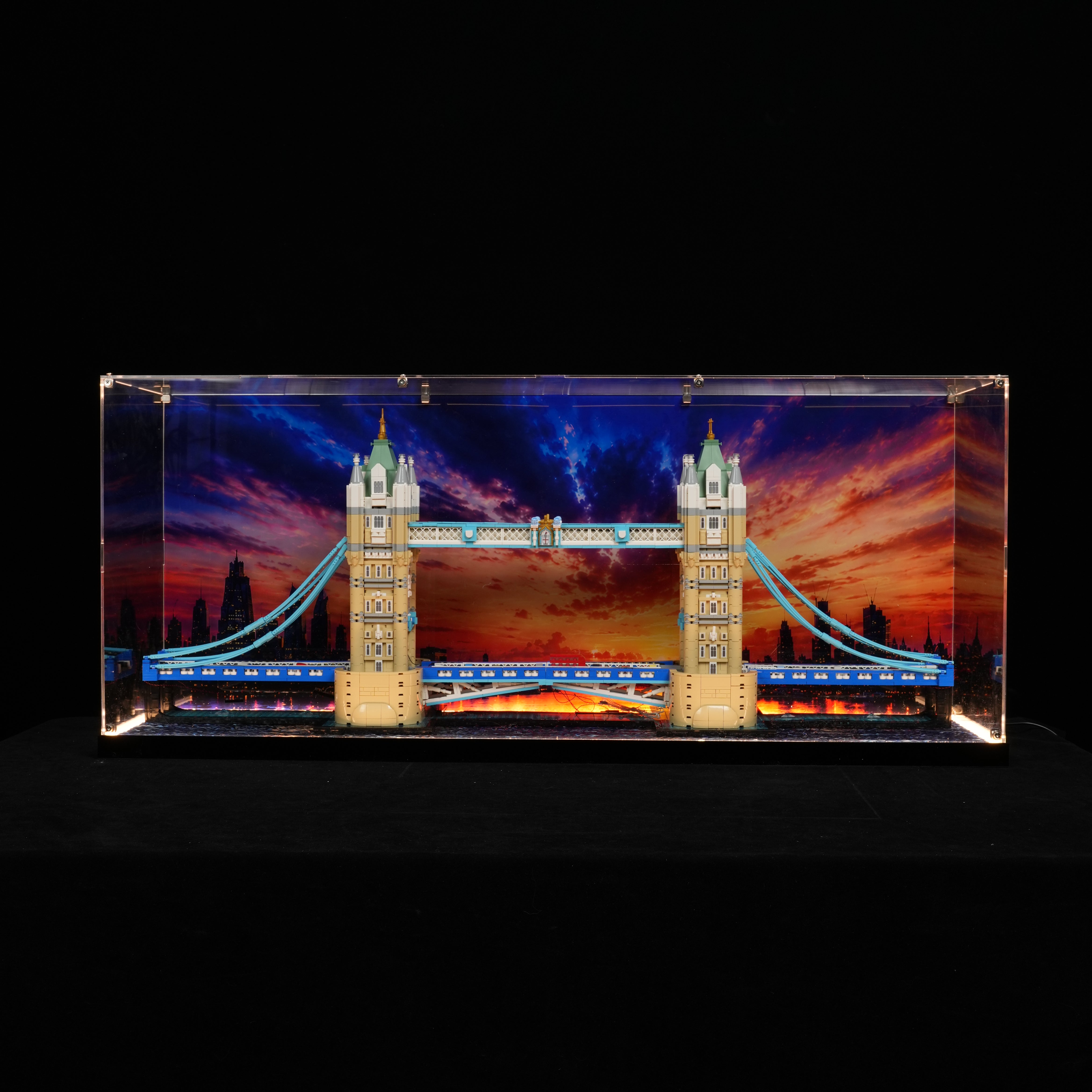 LED Light Acrylic Display Case for LEGO® Architecture 21067 Tower Bridge (LEGO® Set NOT Included)