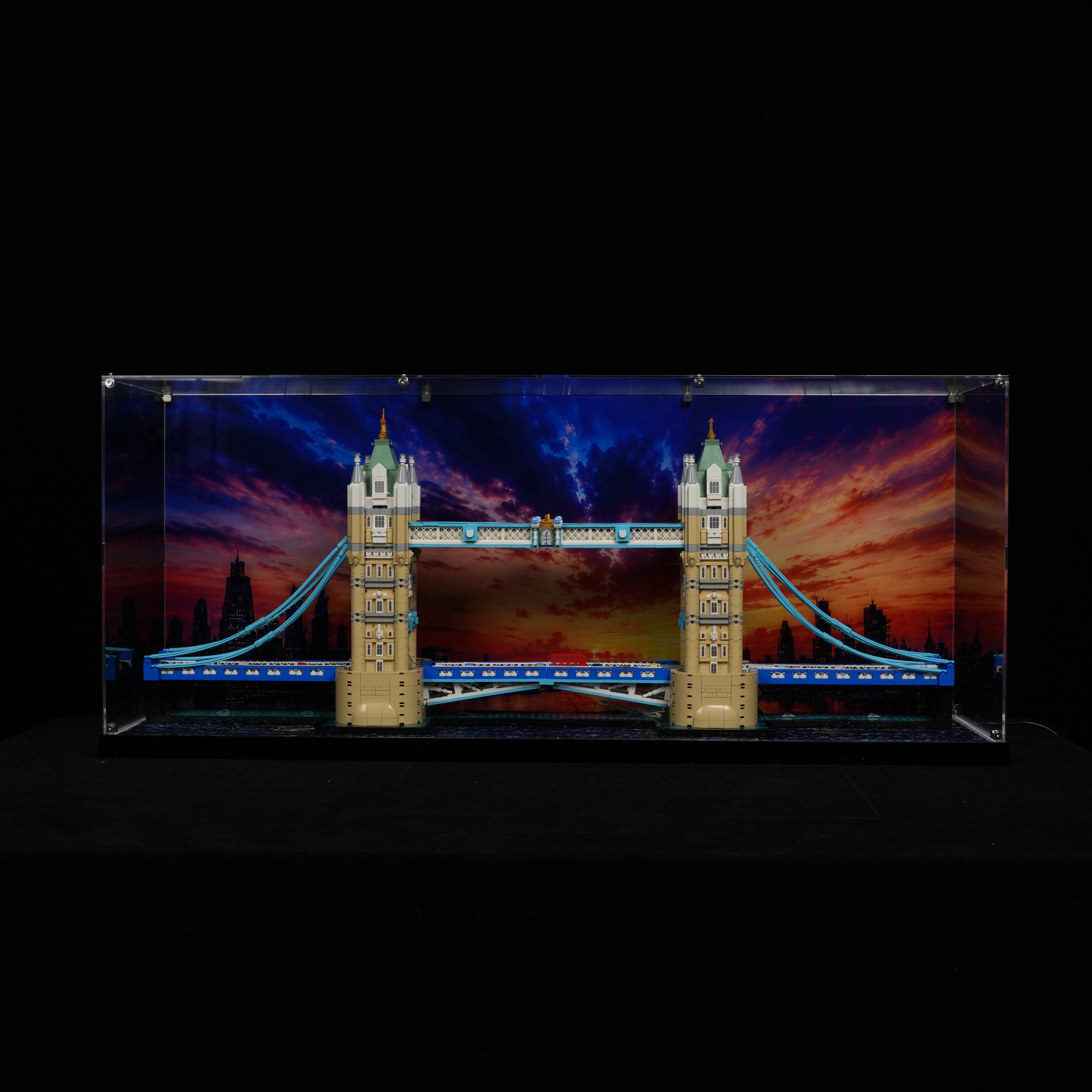 LED Light Acrylic Display Case for LEGO® Architecture 21067 Tower Bridge (LEGO® Set NOT Included)