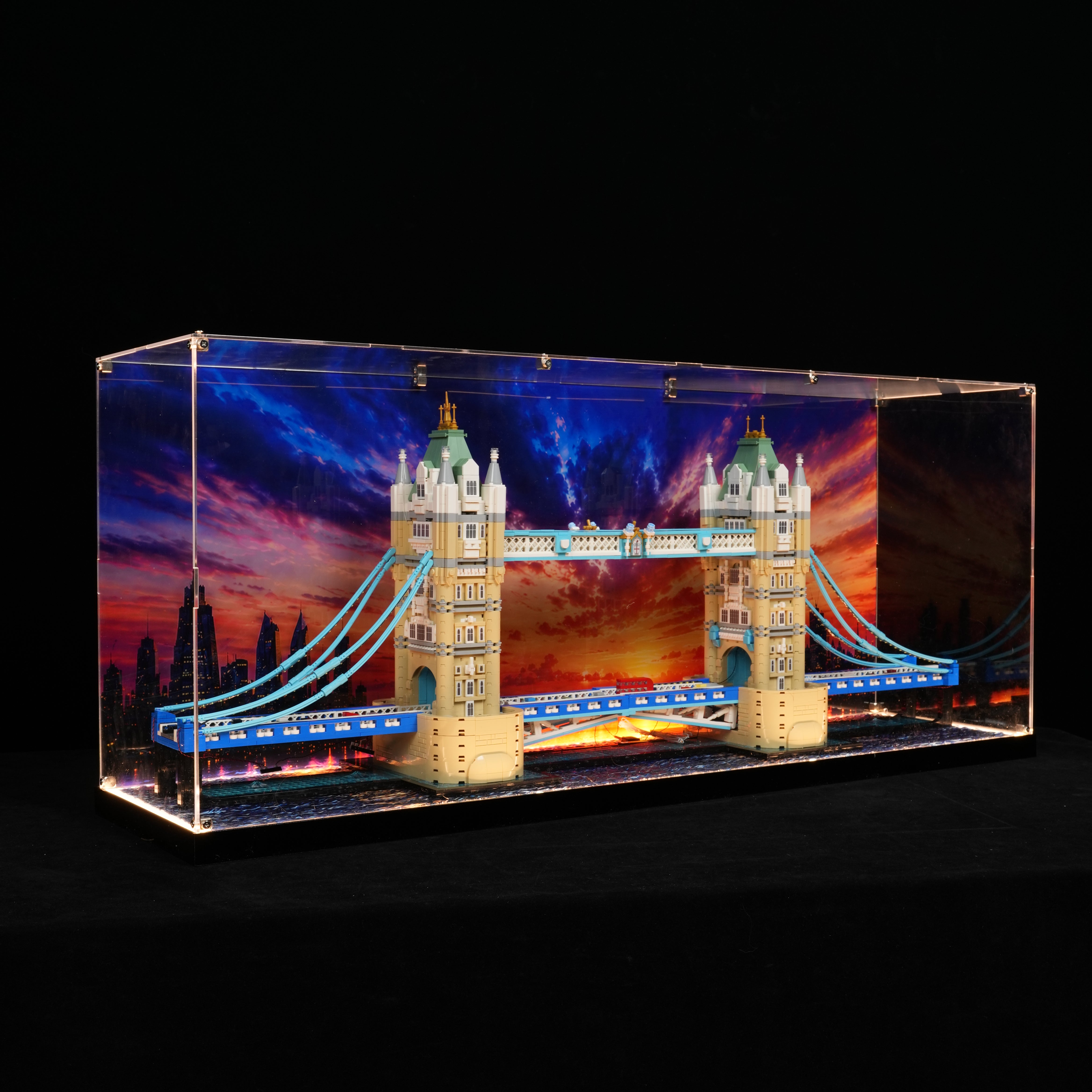 LED Light Acrylic Display Case for LEGO® Architecture 21067 Tower Bridge (LEGO® Set NOT Included)