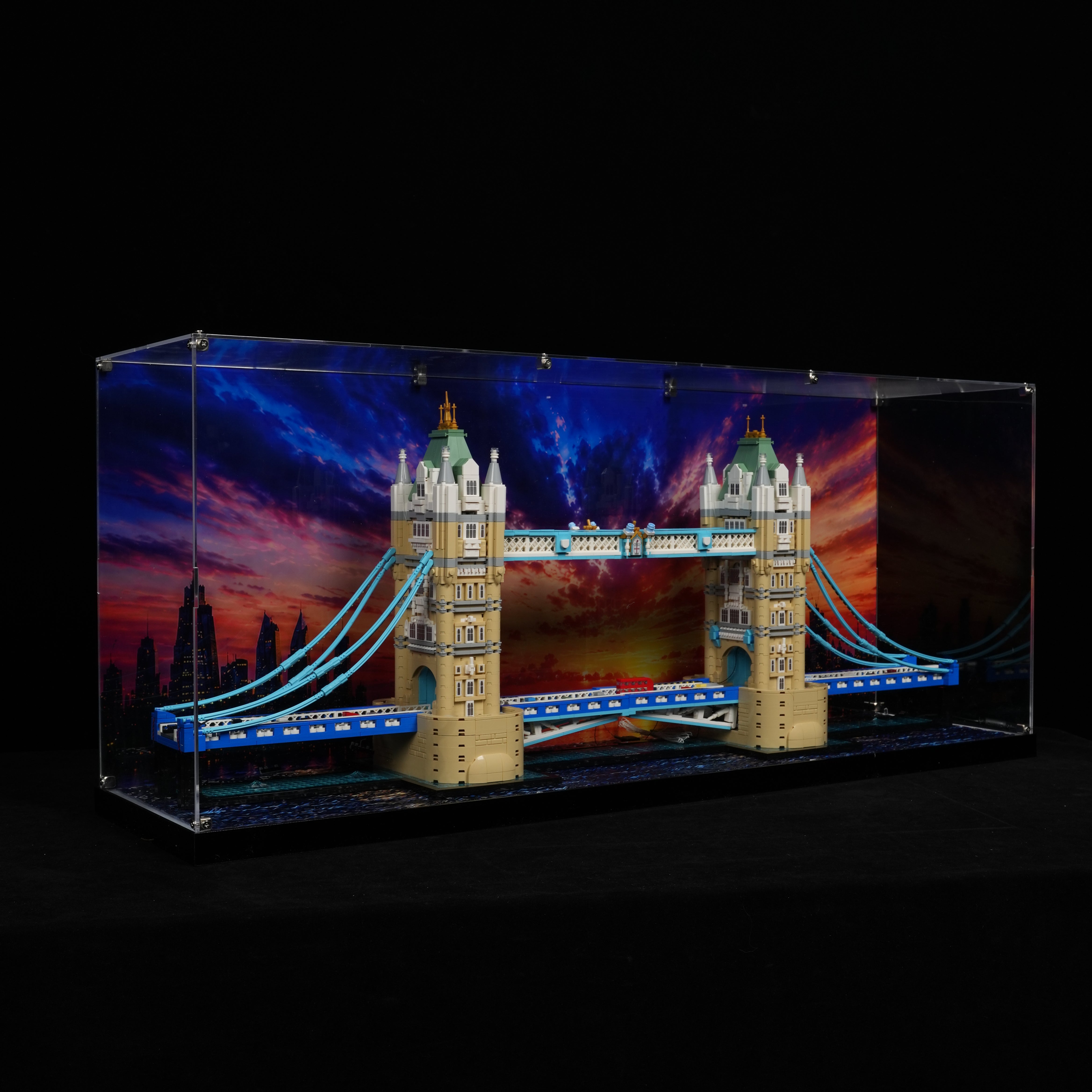 LED Light Acrylic Display Case for LEGO® Architecture 21067 Tower Bridge (LEGO® Set NOT Included)