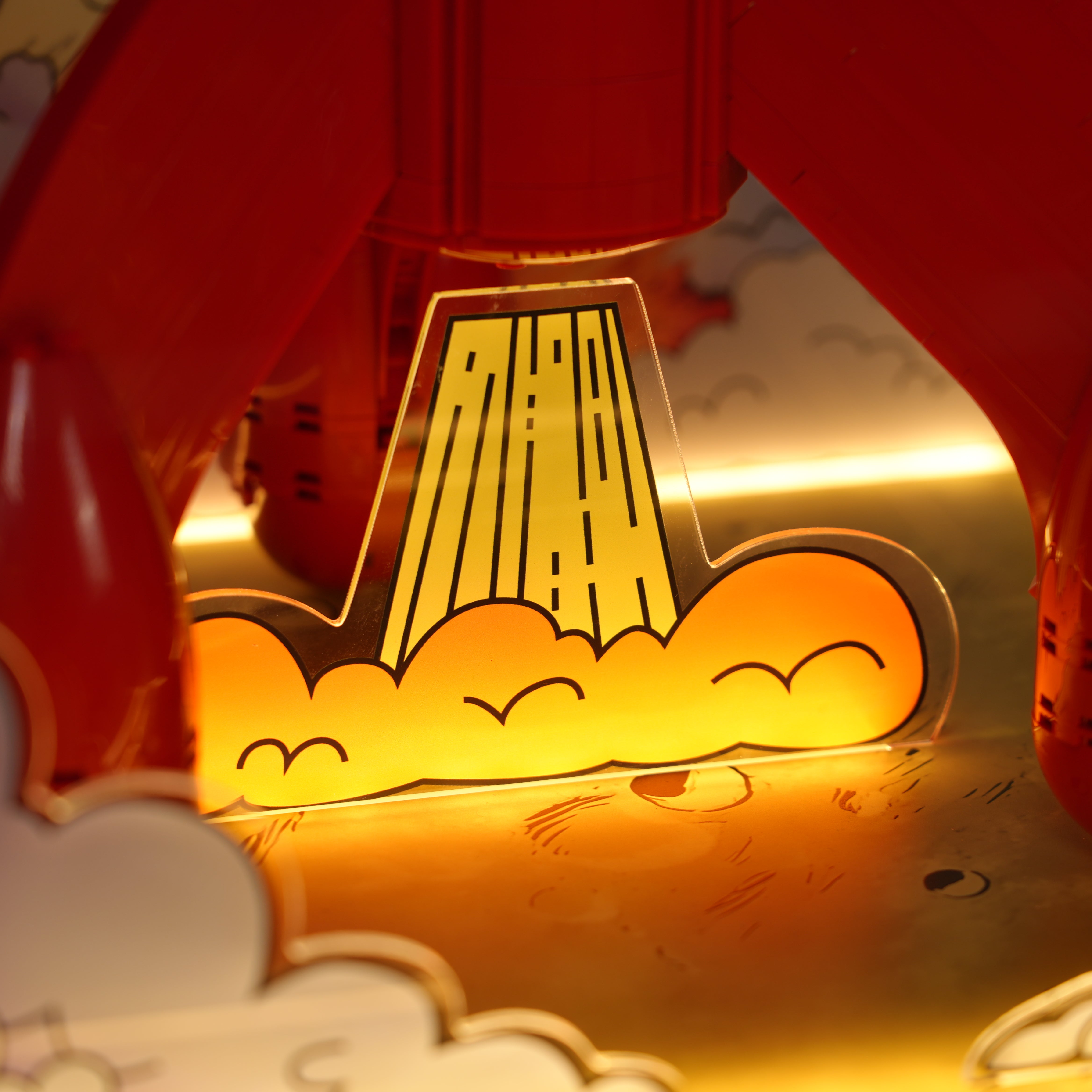 LED Light Acrylic Display Case for LEGO® Ideas 21367 Tintin® Moon Rocket  (LEGO® Set NOT Include)