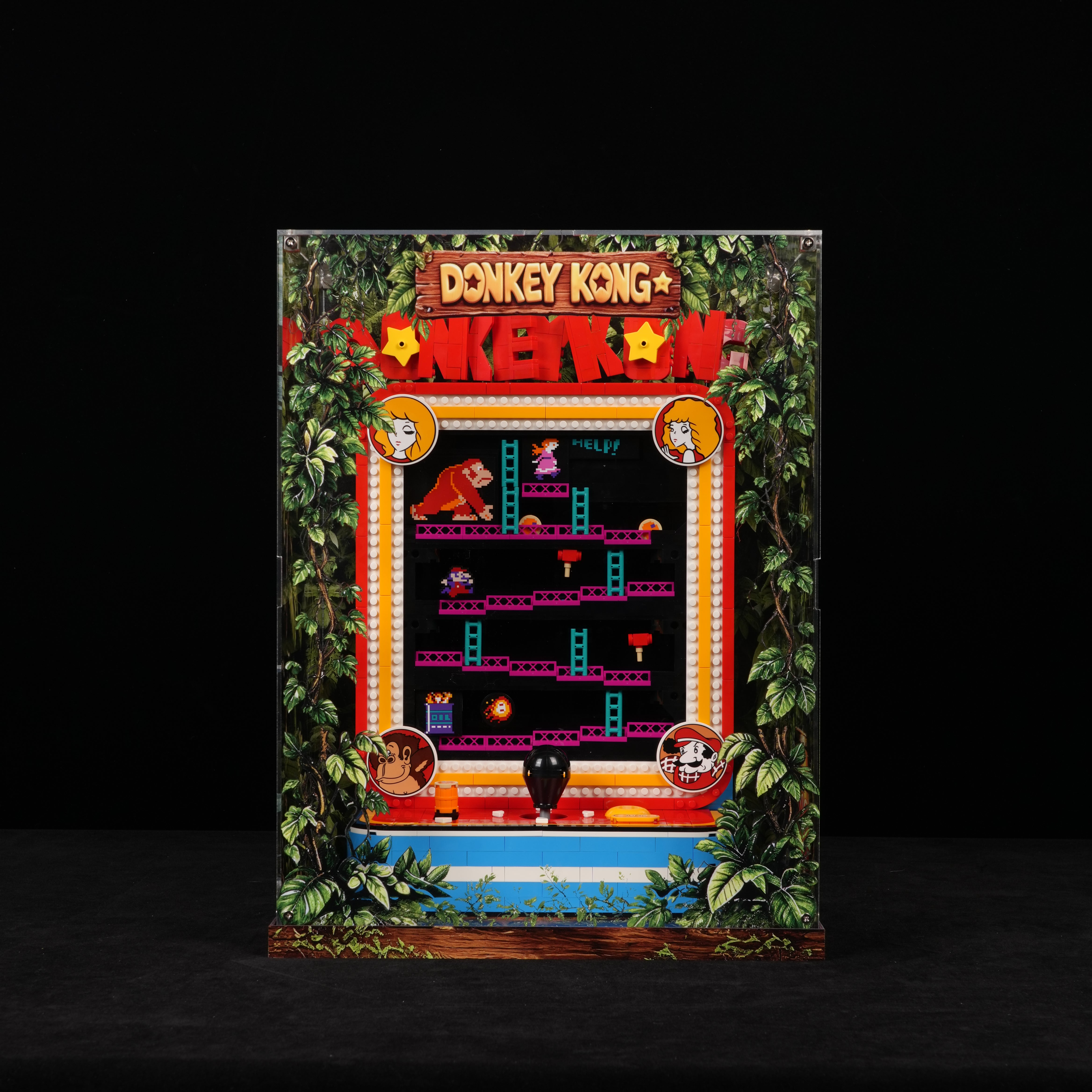 Acrylic Display Case for LEGO® Super Mario™ 72051 Donkey Kong™ Arcade (LEGO® Set Not Included)