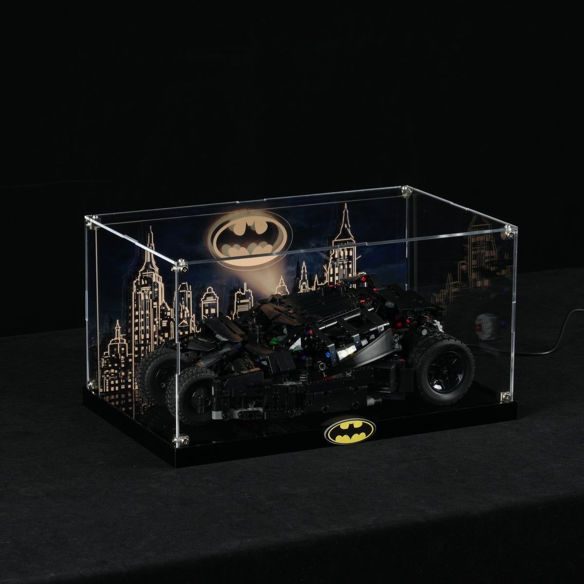 LED Light Acrylic Display Case for LEGO® Batman™ 42239 Batmobile™ Tumbler (LEGO® Set Not Included)