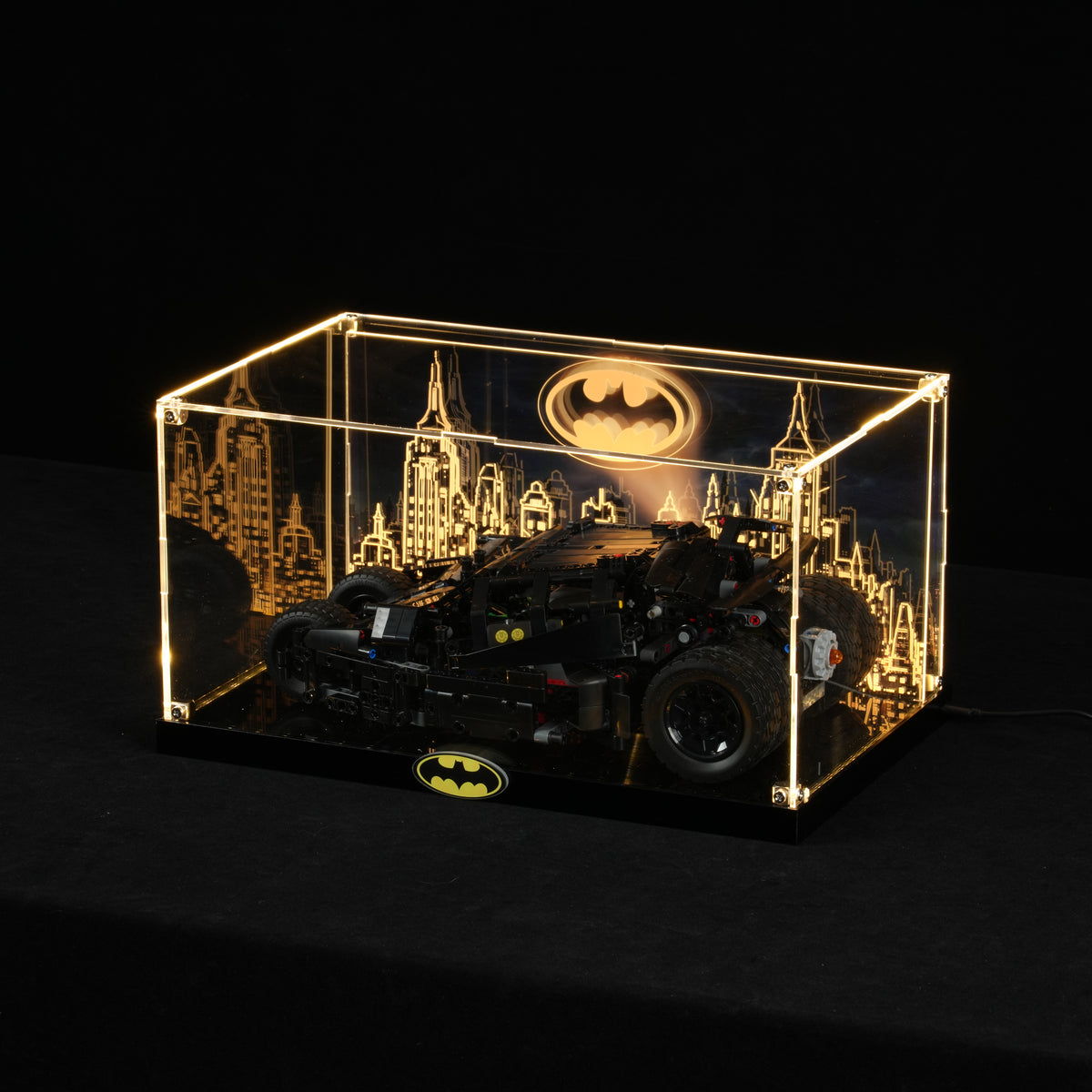 LED Light Acrylic Display Case for LEGO® Batman™ 42239 Batmobile™ Tumbler (LEGO® Set Not Included)