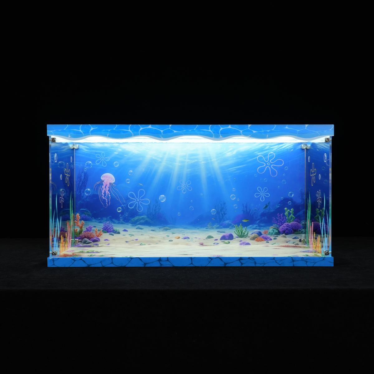 LED Light Acrylic Display Case for LEGO® Icons 11386 SpongeBob SquarePants: Bikini Bottom (LEGO® Set Not Included).