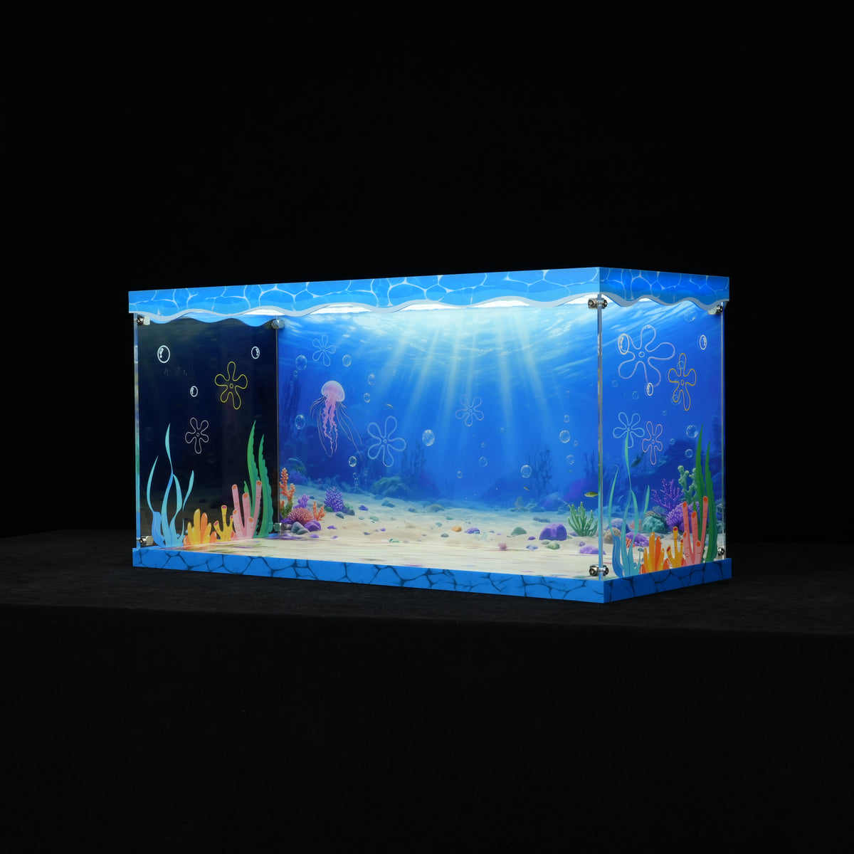 LED Light Acrylic Display Case for LEGO® Icons 11386 SpongeBob SquarePants: Bikini Bottom (LEGO® Set Not Included).