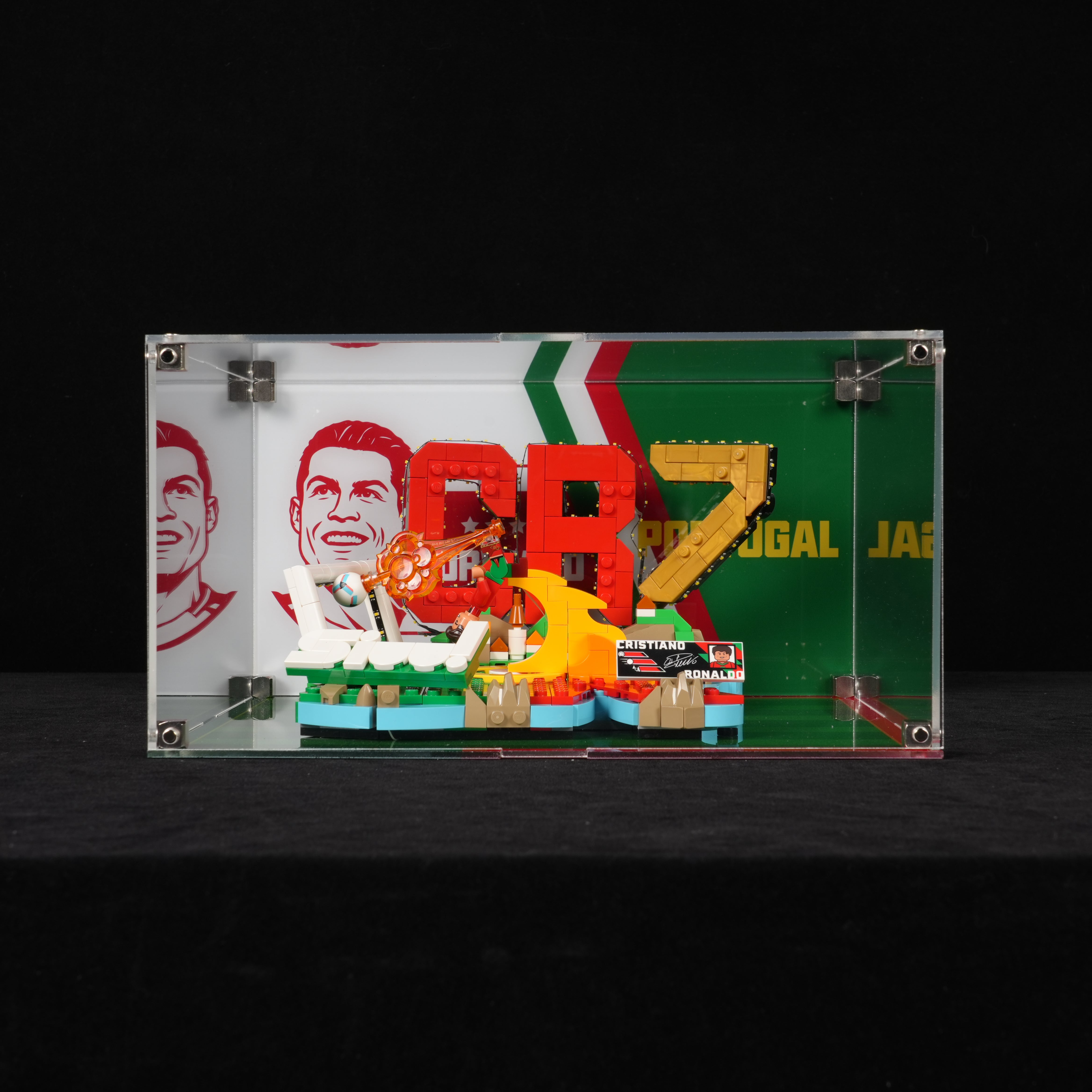 Acrylic Display Case for LEGO® Editions 43012 Cristiano Ronaldo – Football Highlights (LEGO® Set NOT Included)