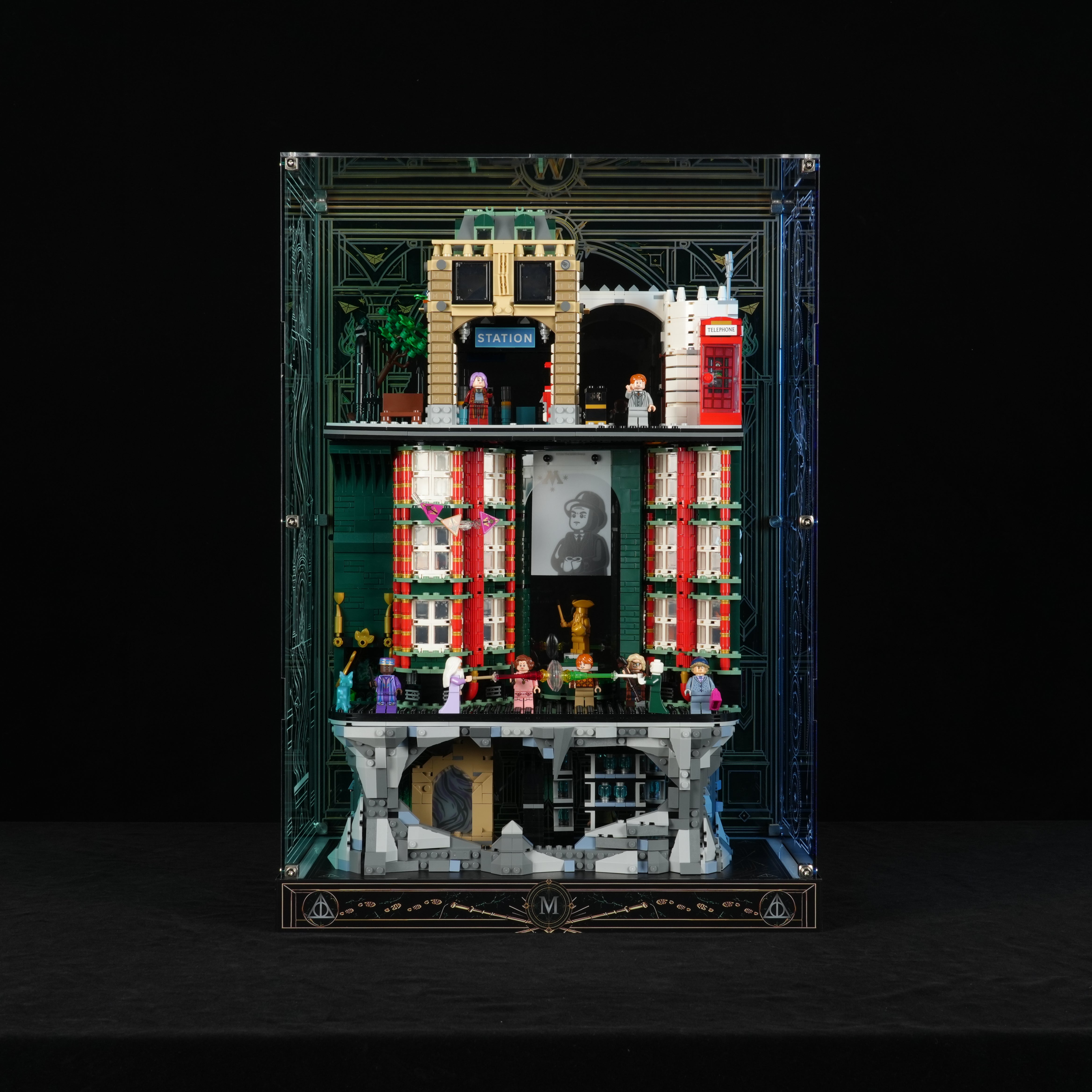 LED Light Acrylic Display Case for Harry Potter™ 76476 The Ministry of Magic™ – Collectors' Edition  (LEGO® Set NOT Included)