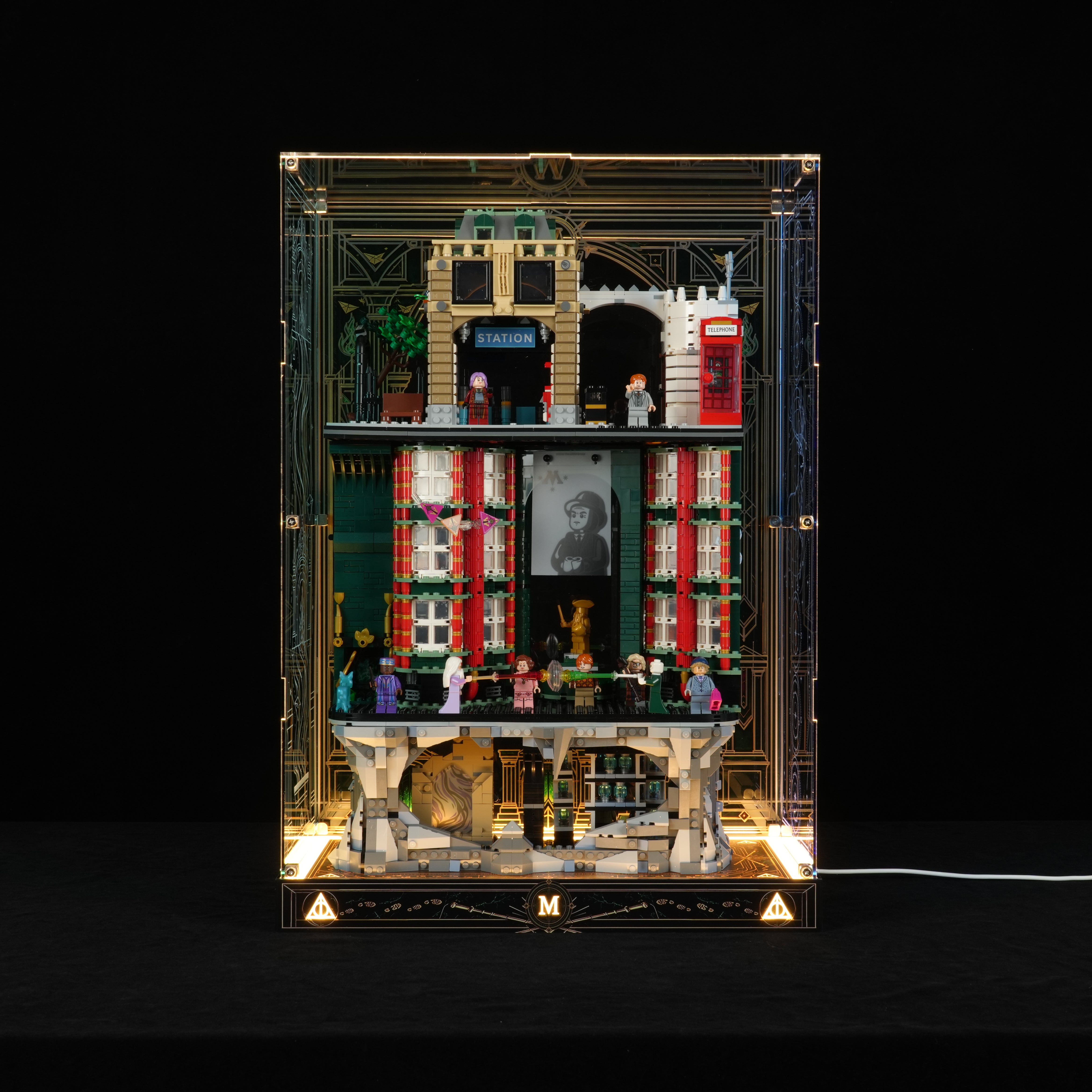 LED Light Acrylic Display Case for Harry Potter™ 76476 The Ministry of Magic™ – Collectors' Edition  (LEGO® Set NOT Included)