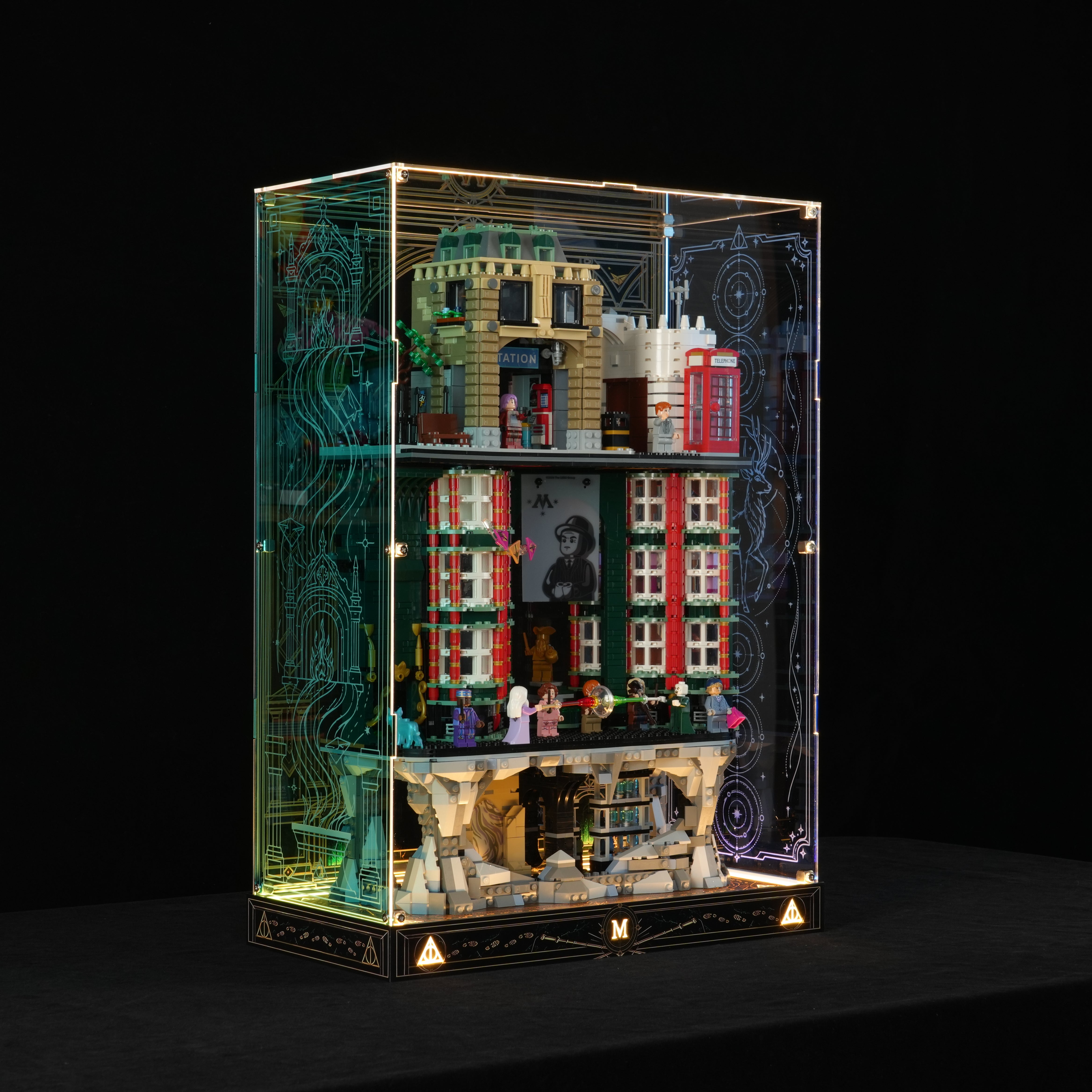 LED Light Acrylic Display Case for Harry Potter™ 76476 The Ministry of Magic™ – Collectors' Edition  (LEGO® Set NOT Included)