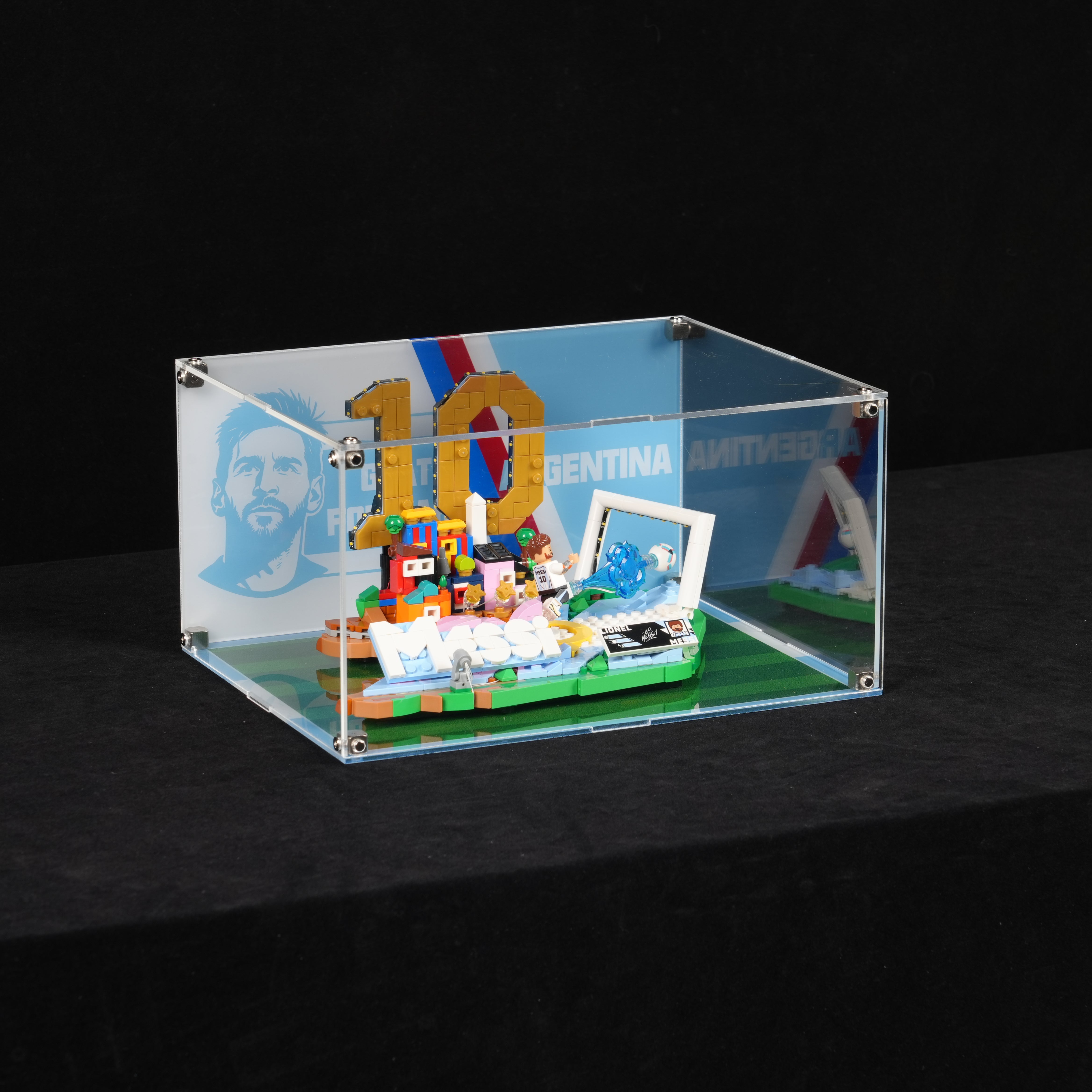 Acrylic Display Case for LEGO® Editions 43011 Lionel Messi – Football Highlights (LEGO® Set NOT Included)
