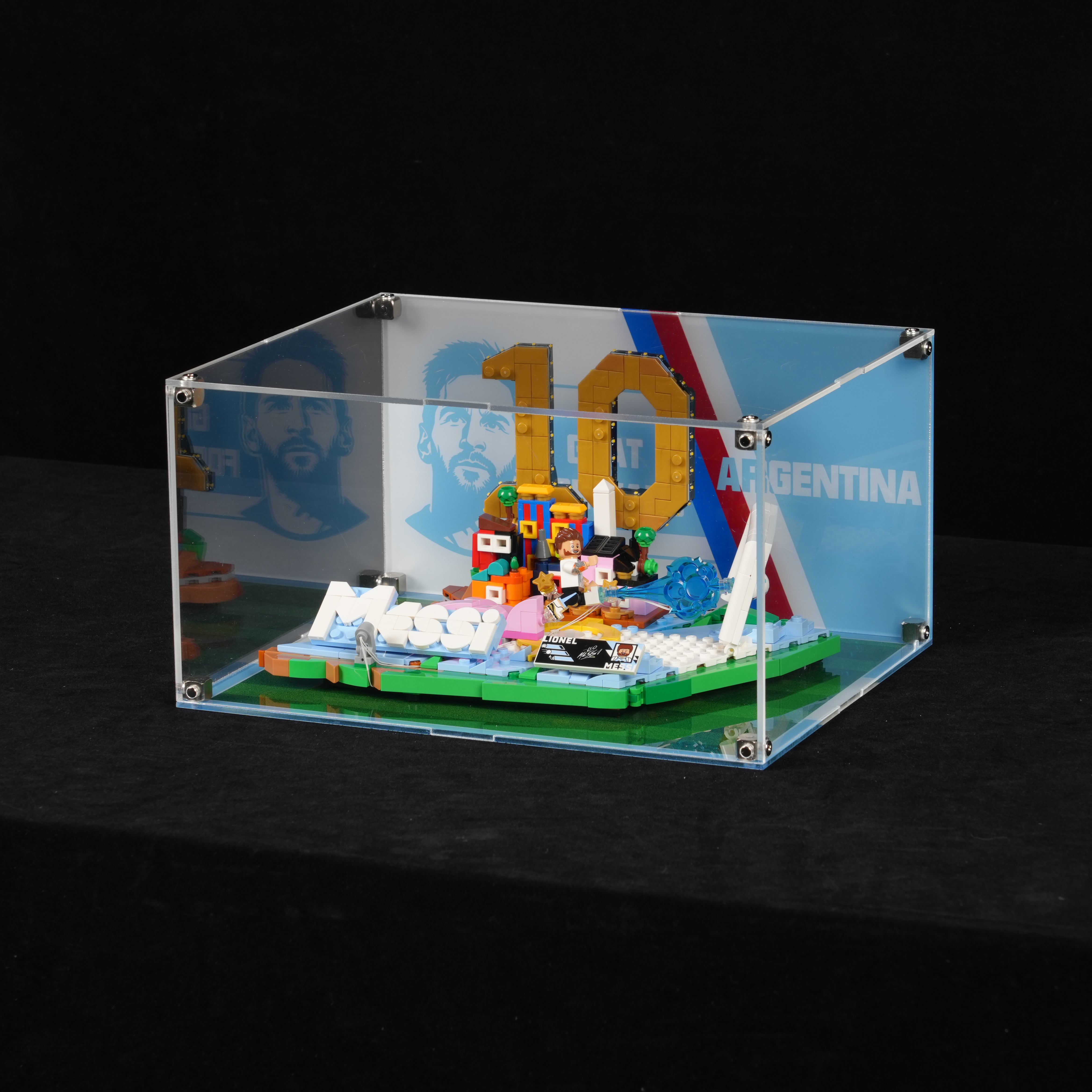 Acrylic Display Case for LEGO® Editions 43011 Lionel Messi – Football Highlights (LEGO® Set NOT Included)