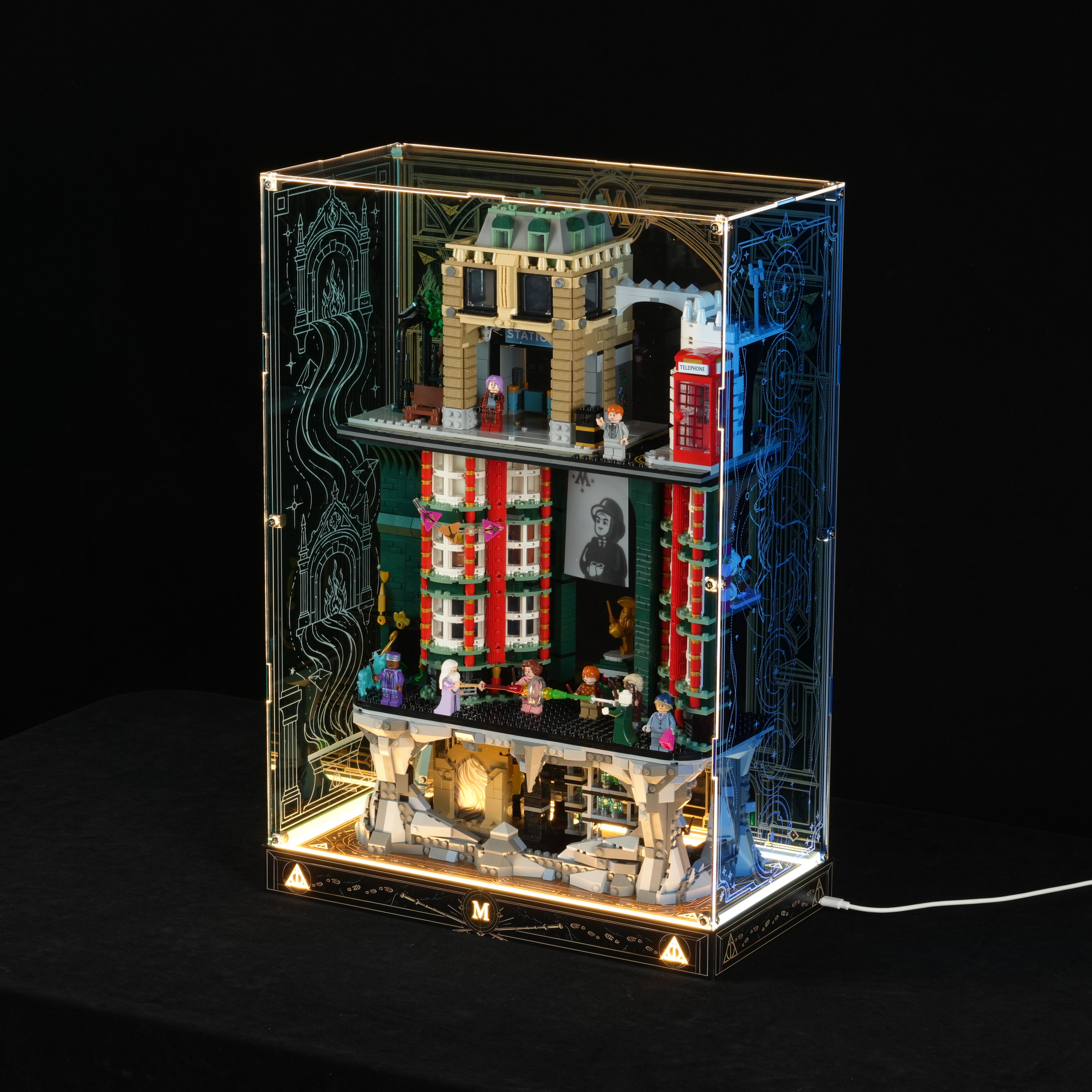 LED Light Acrylic Display Case for Harry Potter™ 76476 The Ministry of Magic™ – Collectors' Edition  (LEGO® Set NOT Included)